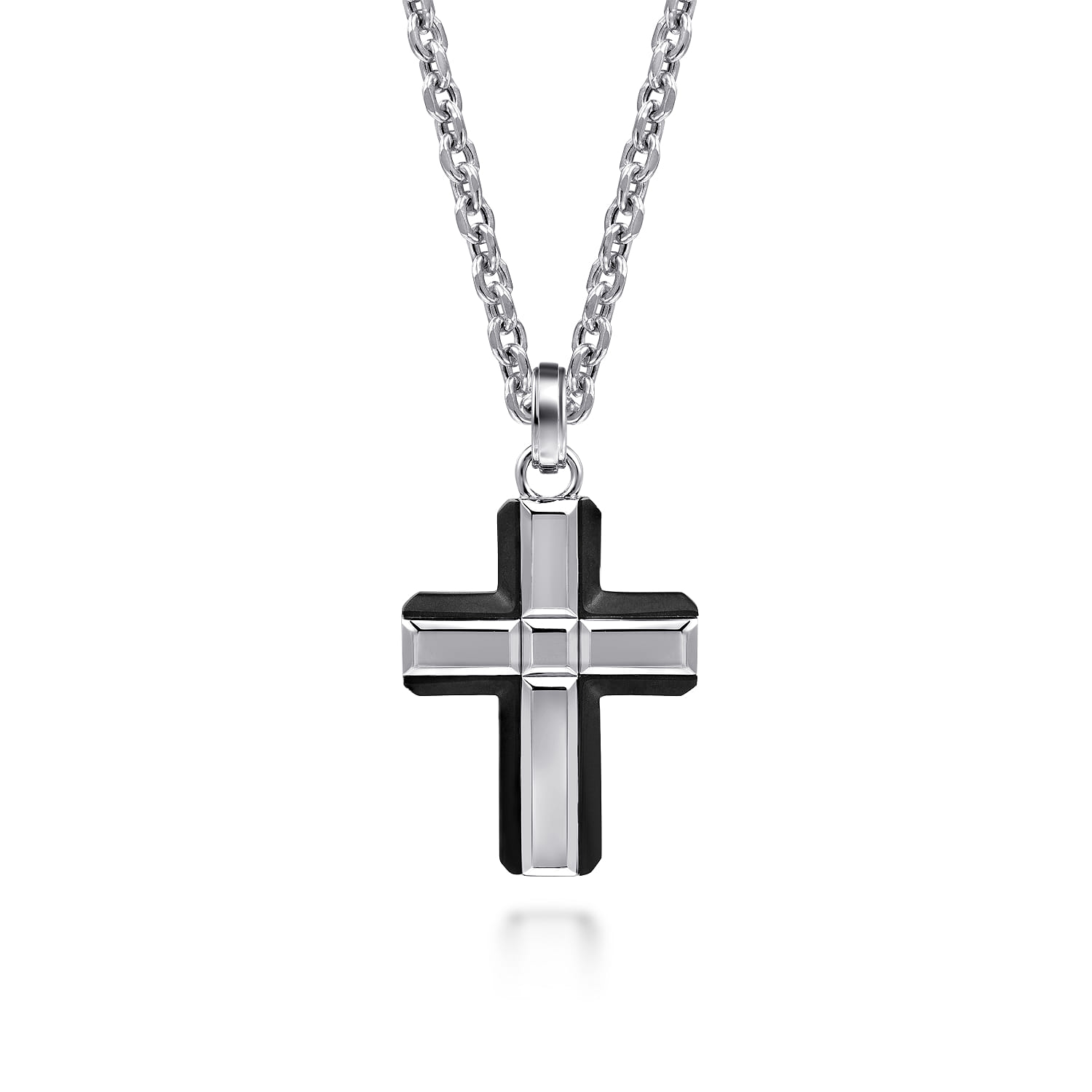 and Titanium Cross Pendant in Sterling Silver, photograph 3