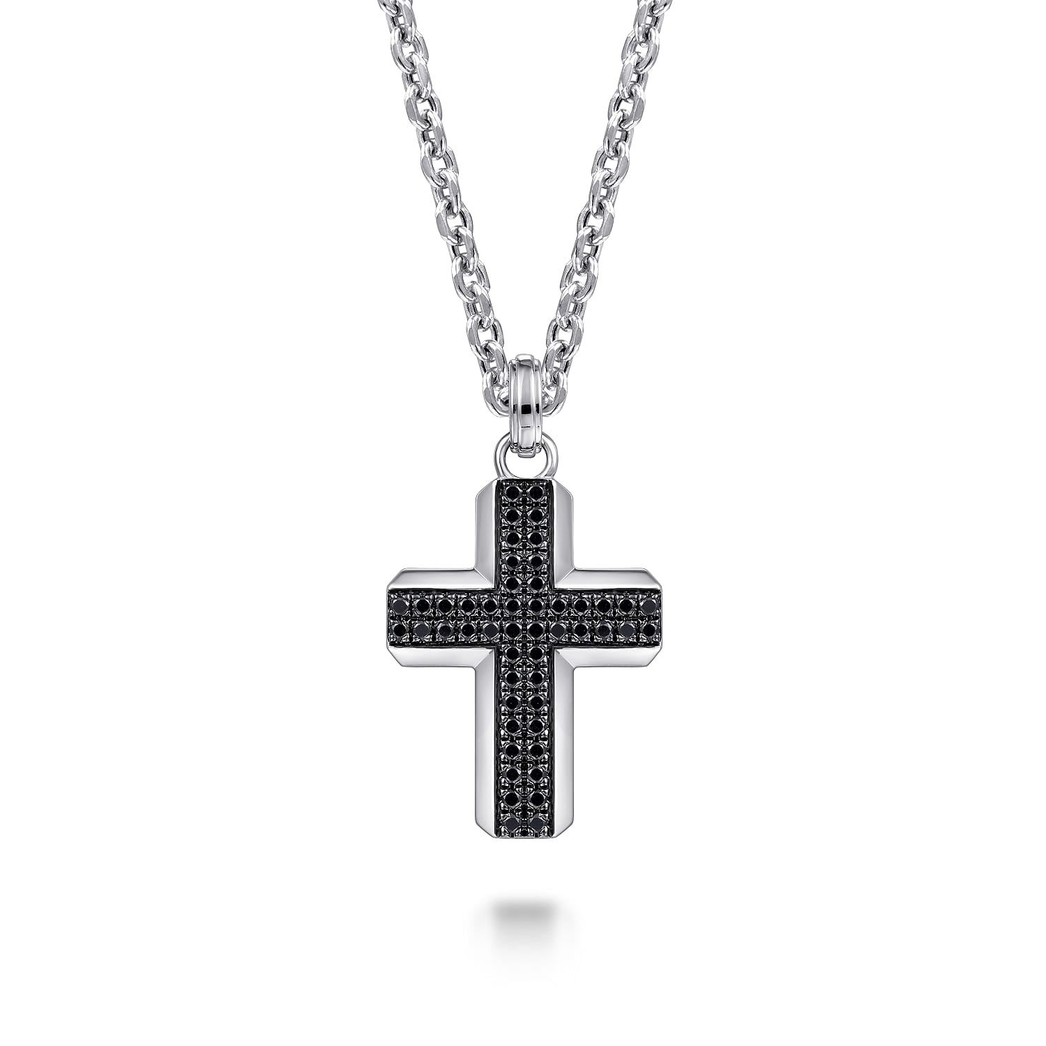 Cross Black Spinel in Sterling Silver, photograph 3