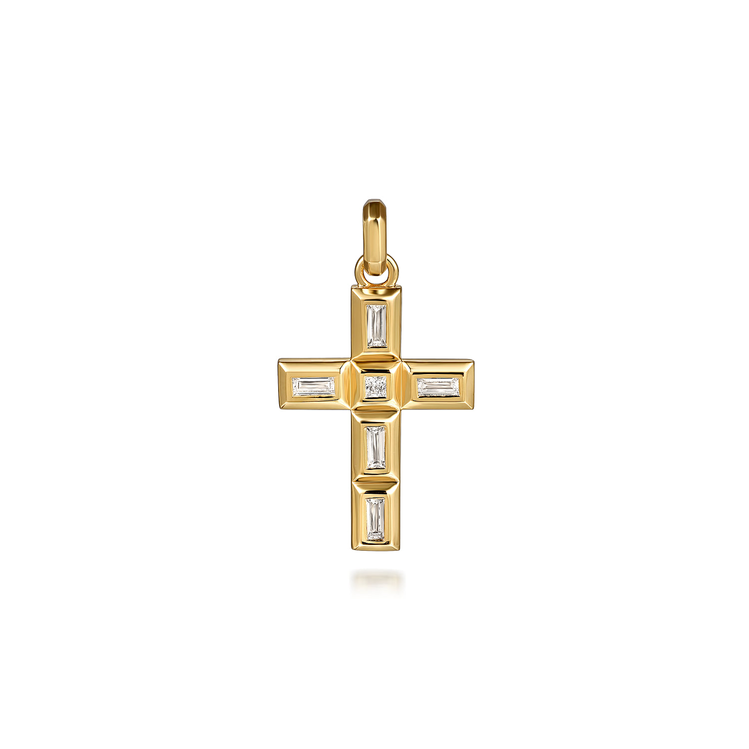 Diamond Cross Pendant in 14K Yellow Gold
