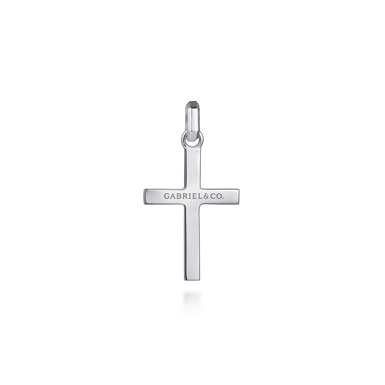 Faceted Cross Pendant in Sterling Silver, photograph 2