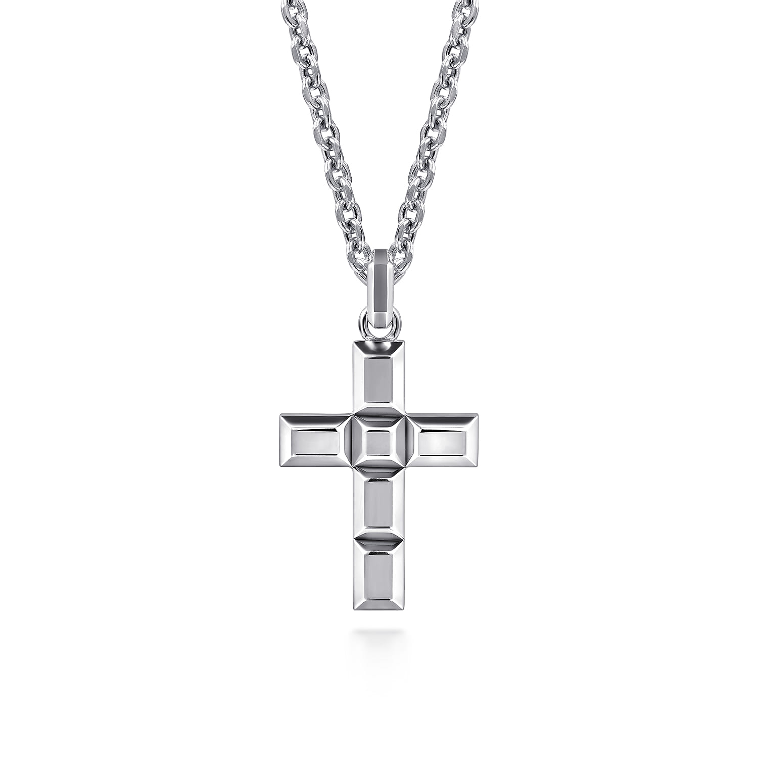 Geometric Cross in Sterling Silver, photograph 3