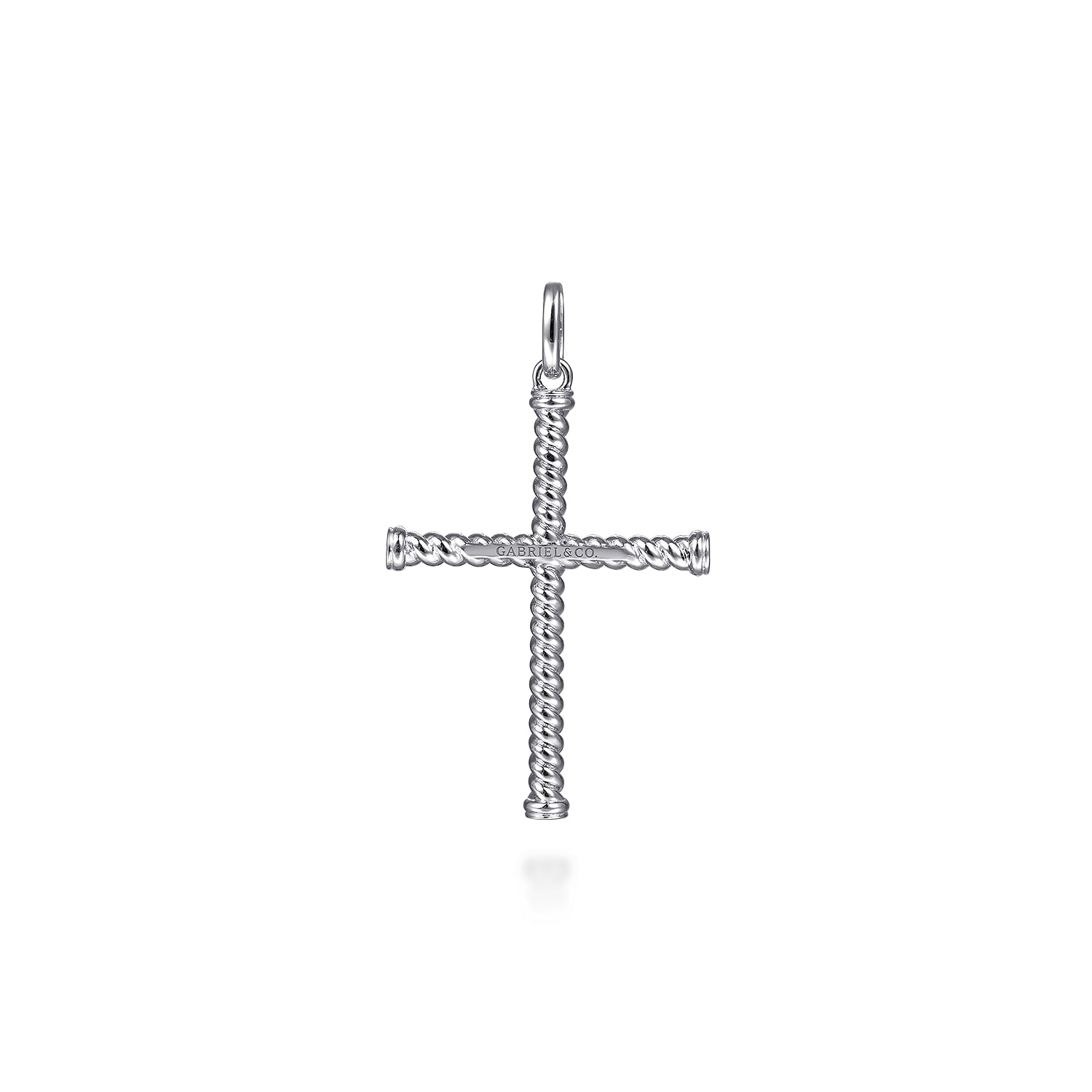 Twisted Rope Cross Pendant in Sterling Silver, photograph 2