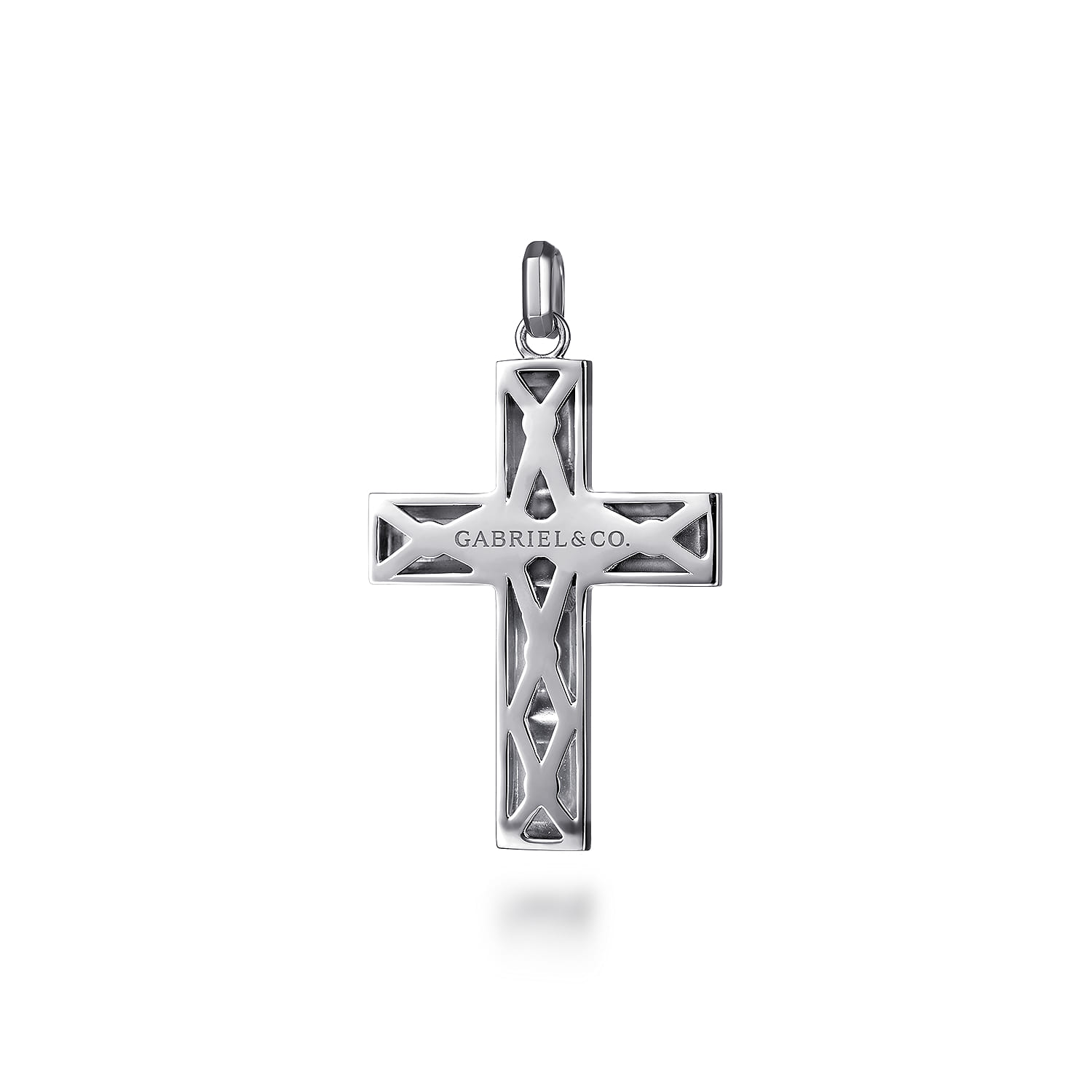Geometric Cross Pendant in Sterling Silver, photograph 2
