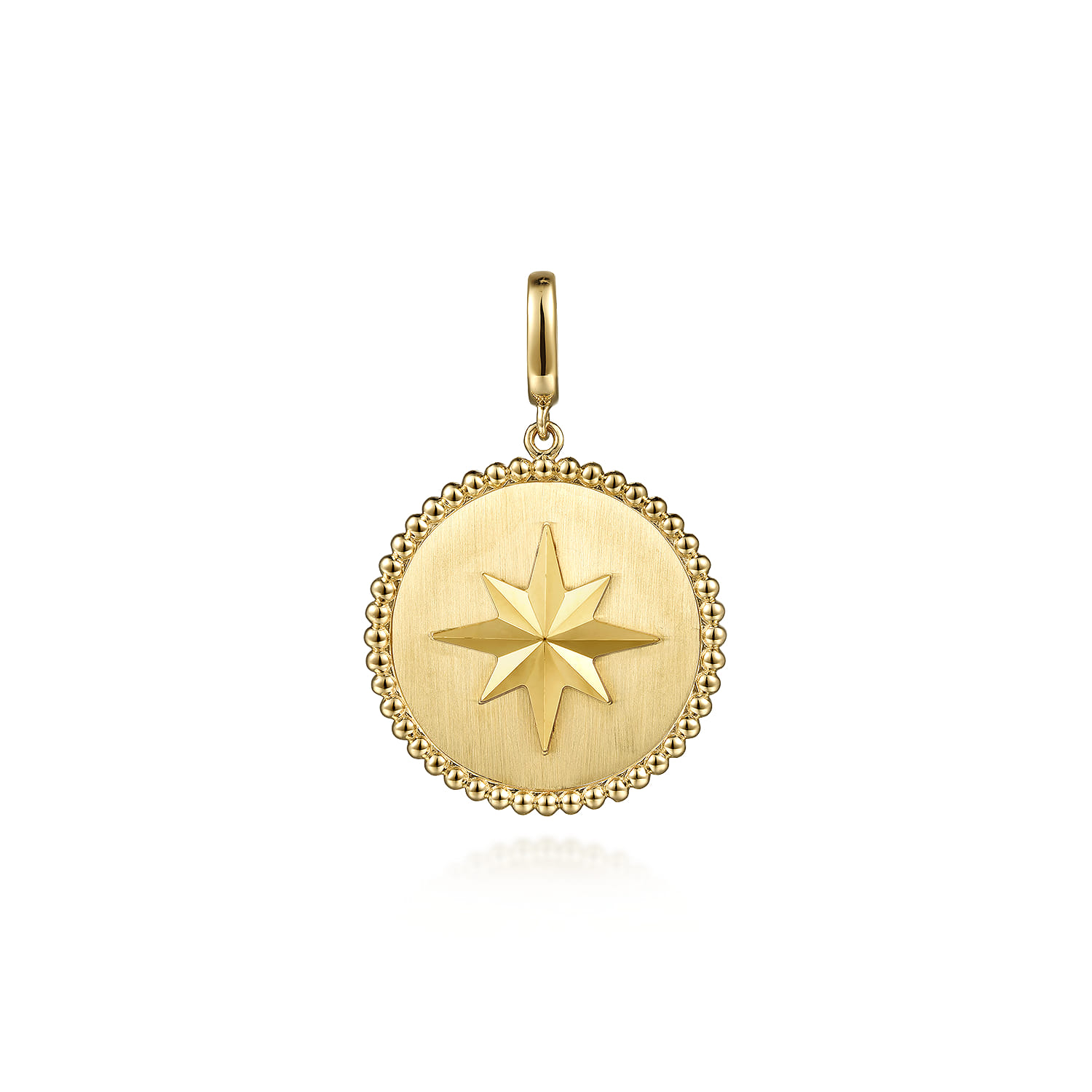 Bujukan Starburst Medallion Pendant with Detachable Bail in 14K Yellow Gold