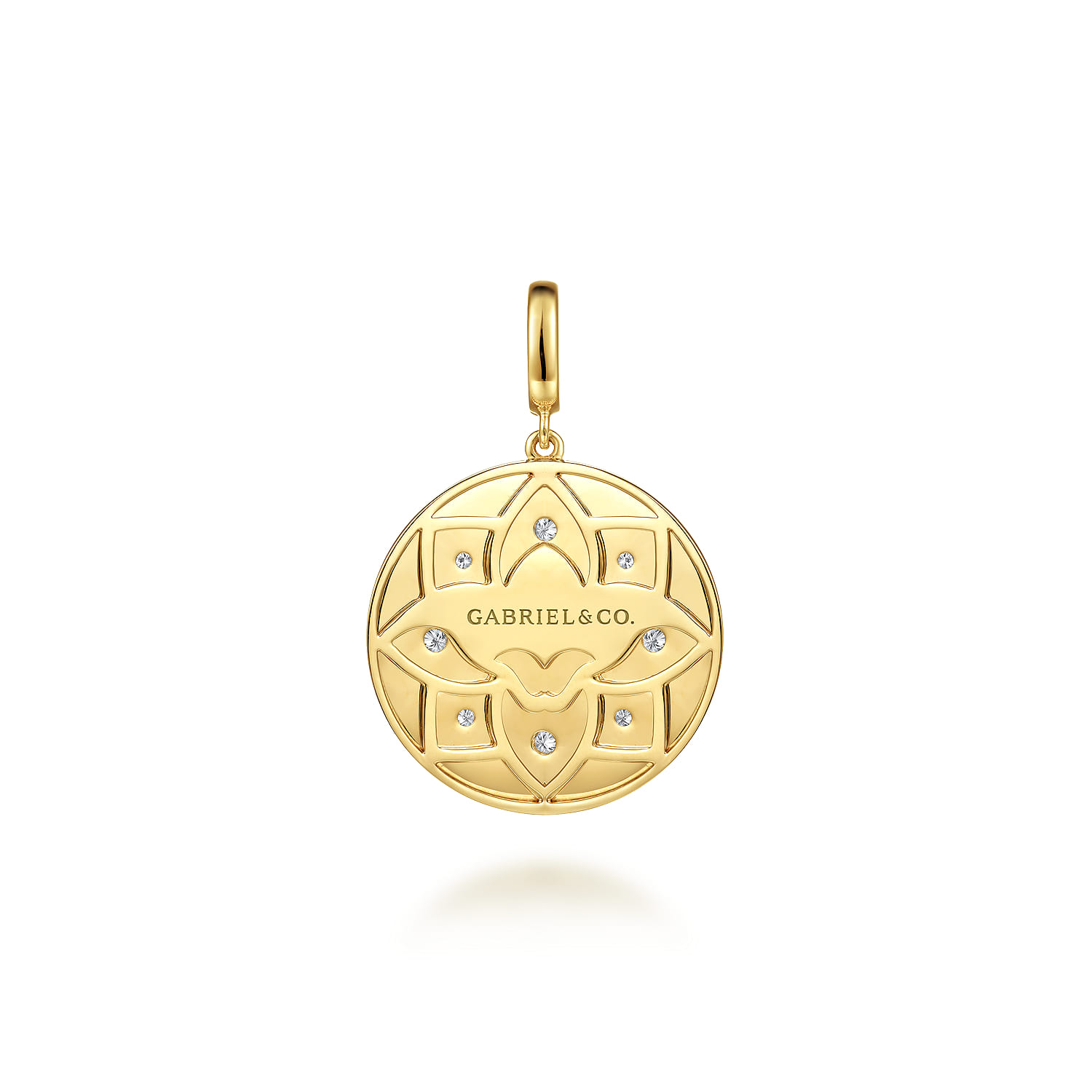 Bujukan and Diamond Medallion Pendant With Detachable Bail in 14K Yellow Gold, photograph 2
