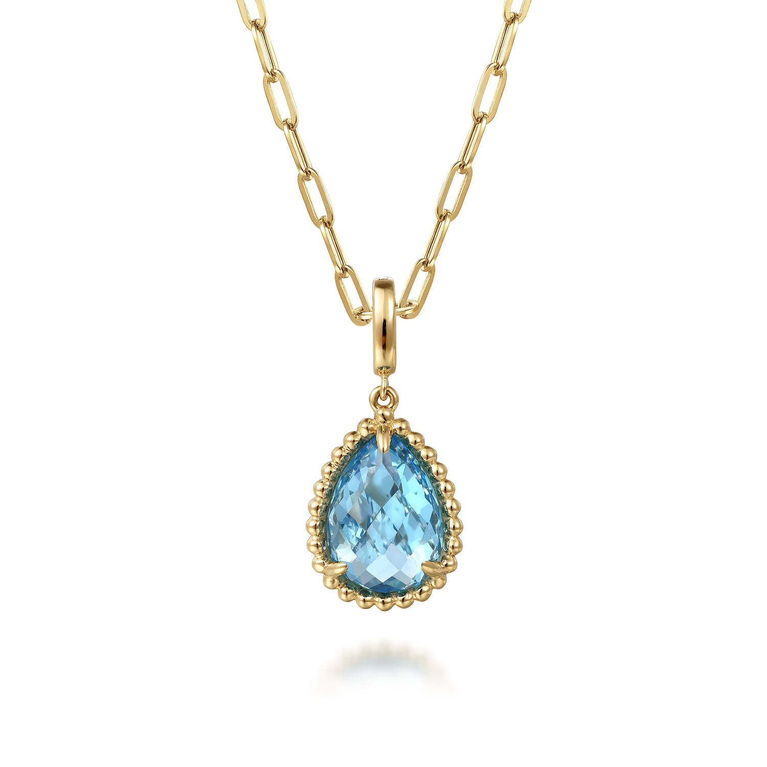 Bujukan Blue Topaz Charm With Detachable Bail in 14K Yellow Gold, photograph 3