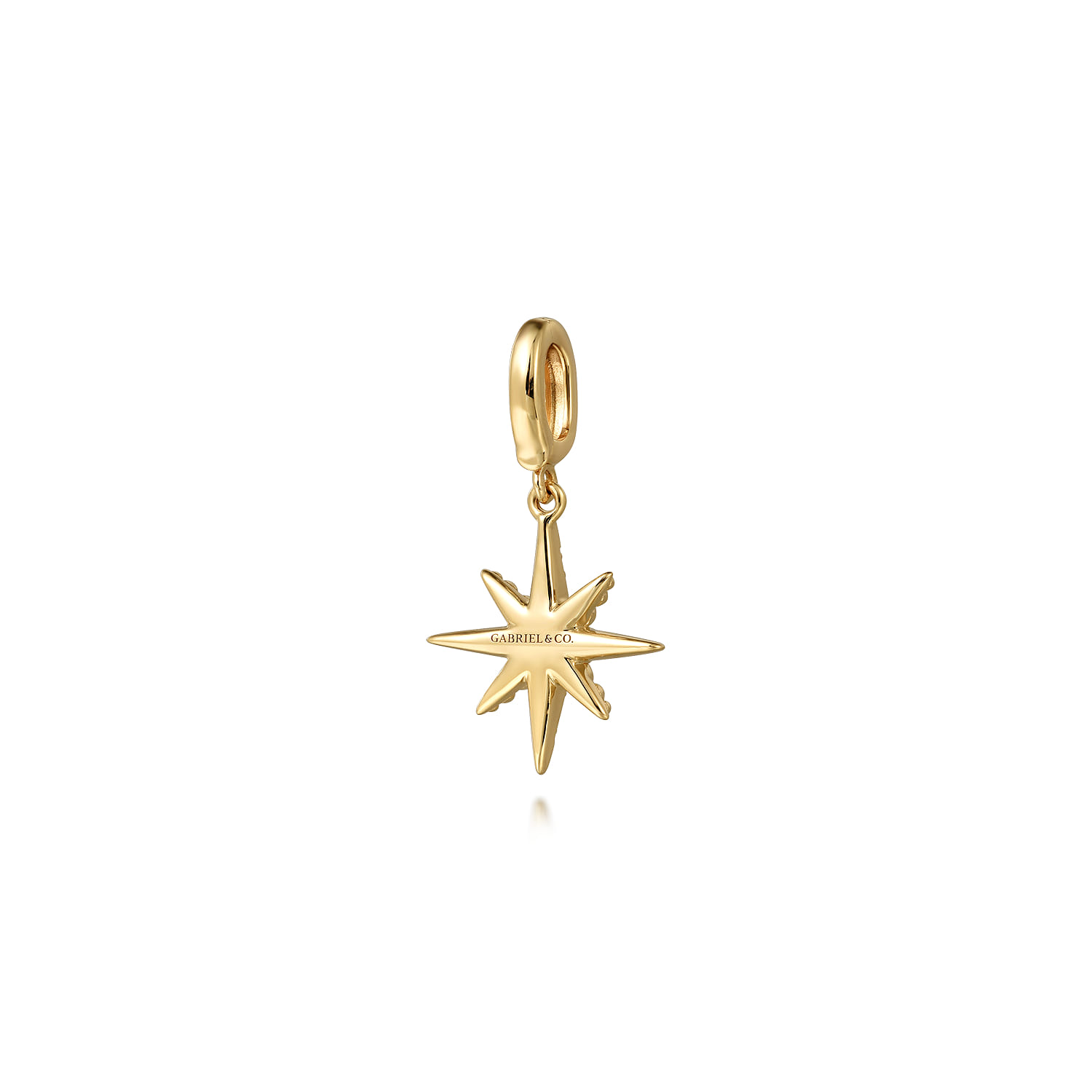Diamond Star Charm With Detachable Bail in 14K Yellow Gold, photograph 2