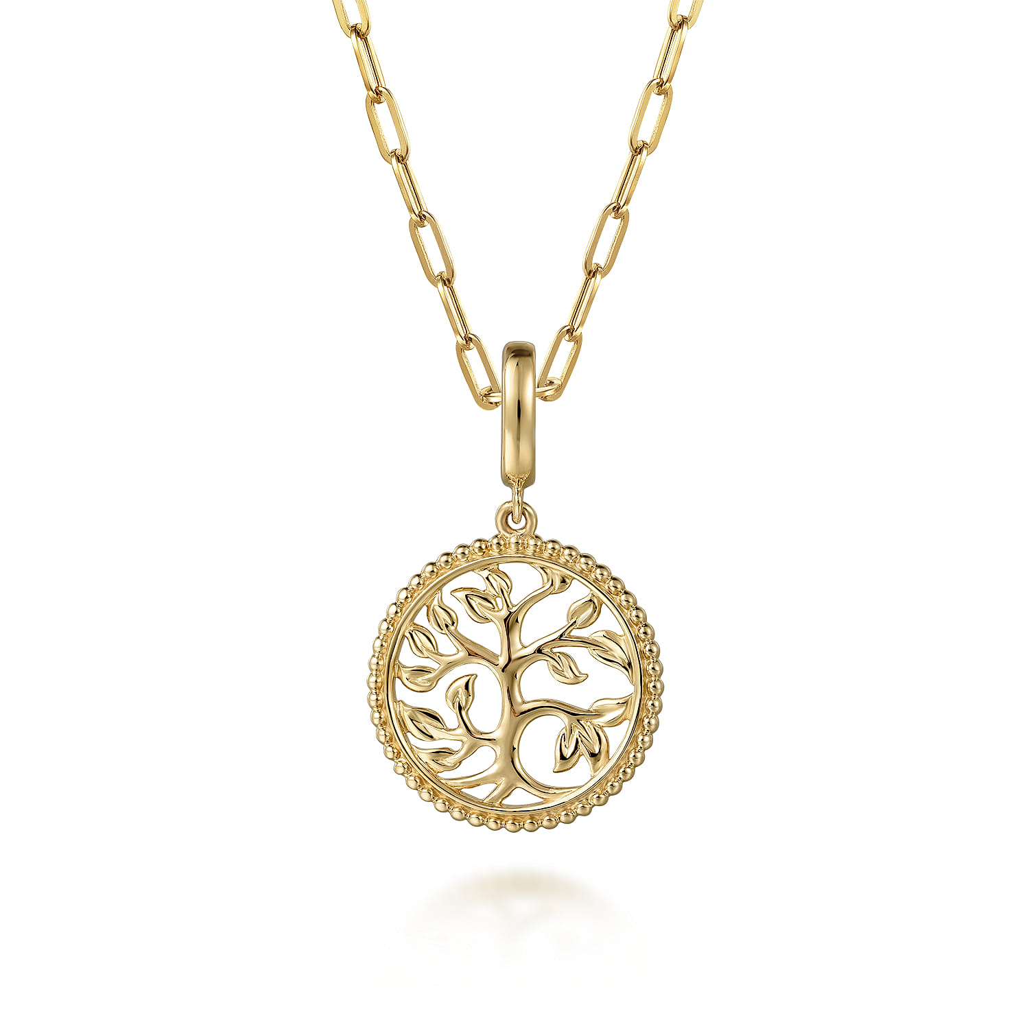 Bujukan Tree of Life Medallion Pendant with Detachable Bail in 14K Yellow Gold, photograph 3