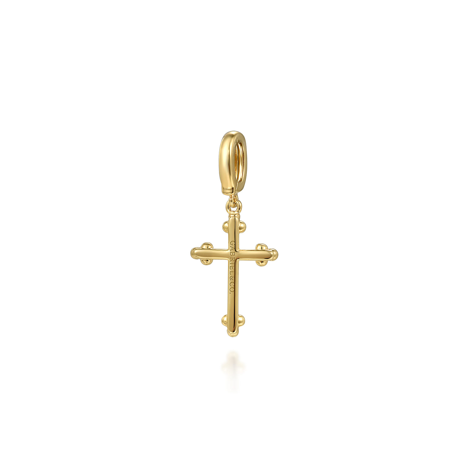 Bujukan Cross Charm Pendant with Detachable Bail in 14K Yellow Gold, photograph 2