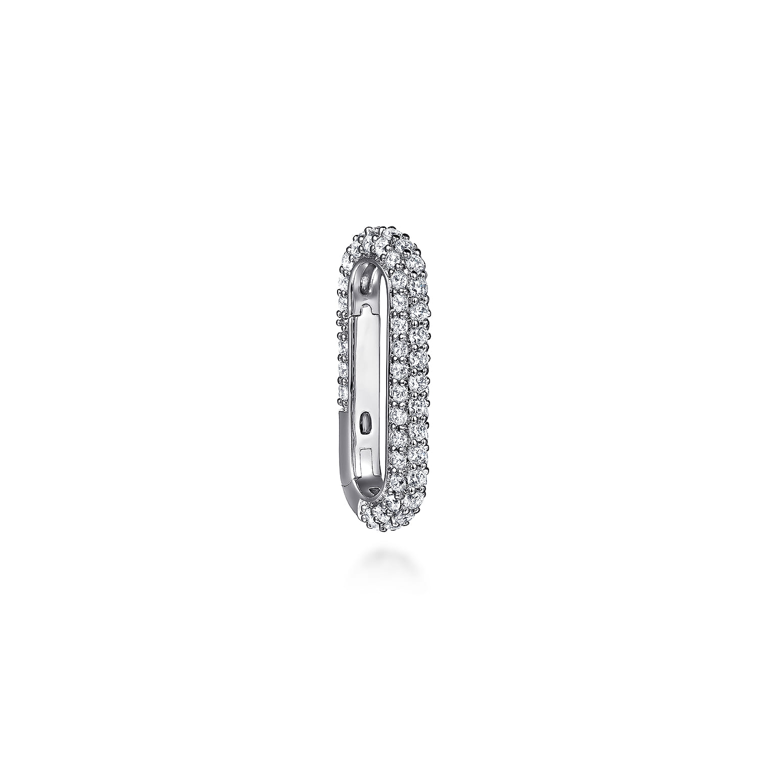 Diamond Pave Paperclip Lock in 14K White Gold, photograph 2