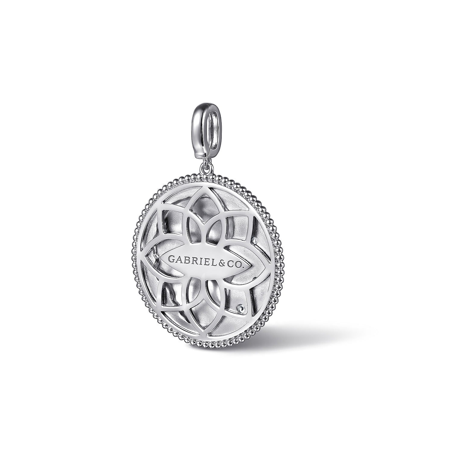 White Sapphire Bujukan Leo Medallion Pendant With Detachable Bail in Sterling Silver, photograph 2