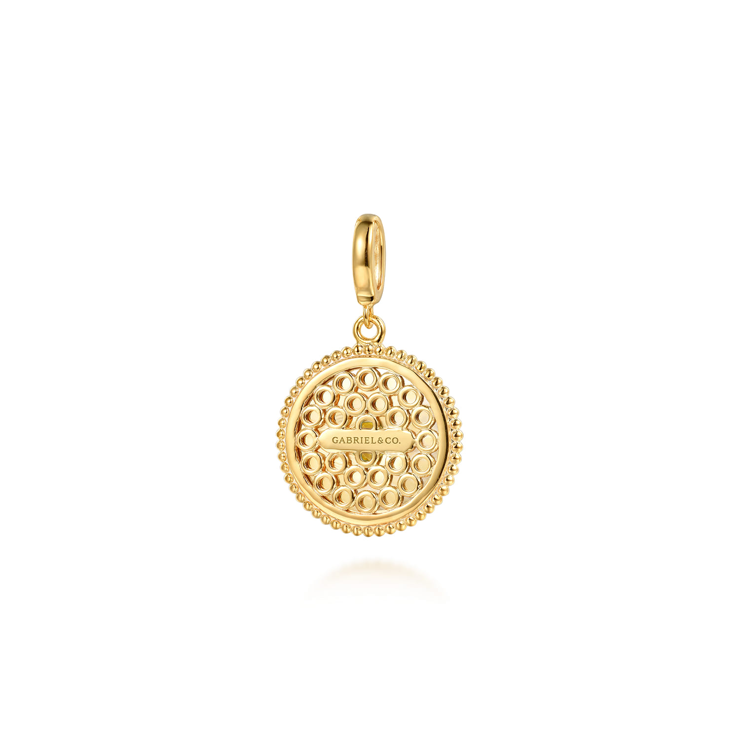 Bujukan Citrine Medallion Pendant With Detachable Bail in 14K Yellow Gold, photograph 2