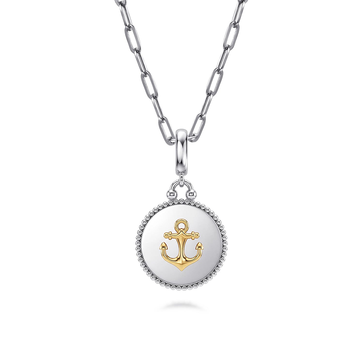 and Bujukan Anchor Medallion in Size 18mm with Detachable Bail in 14K Yellow Gold, photograph 3