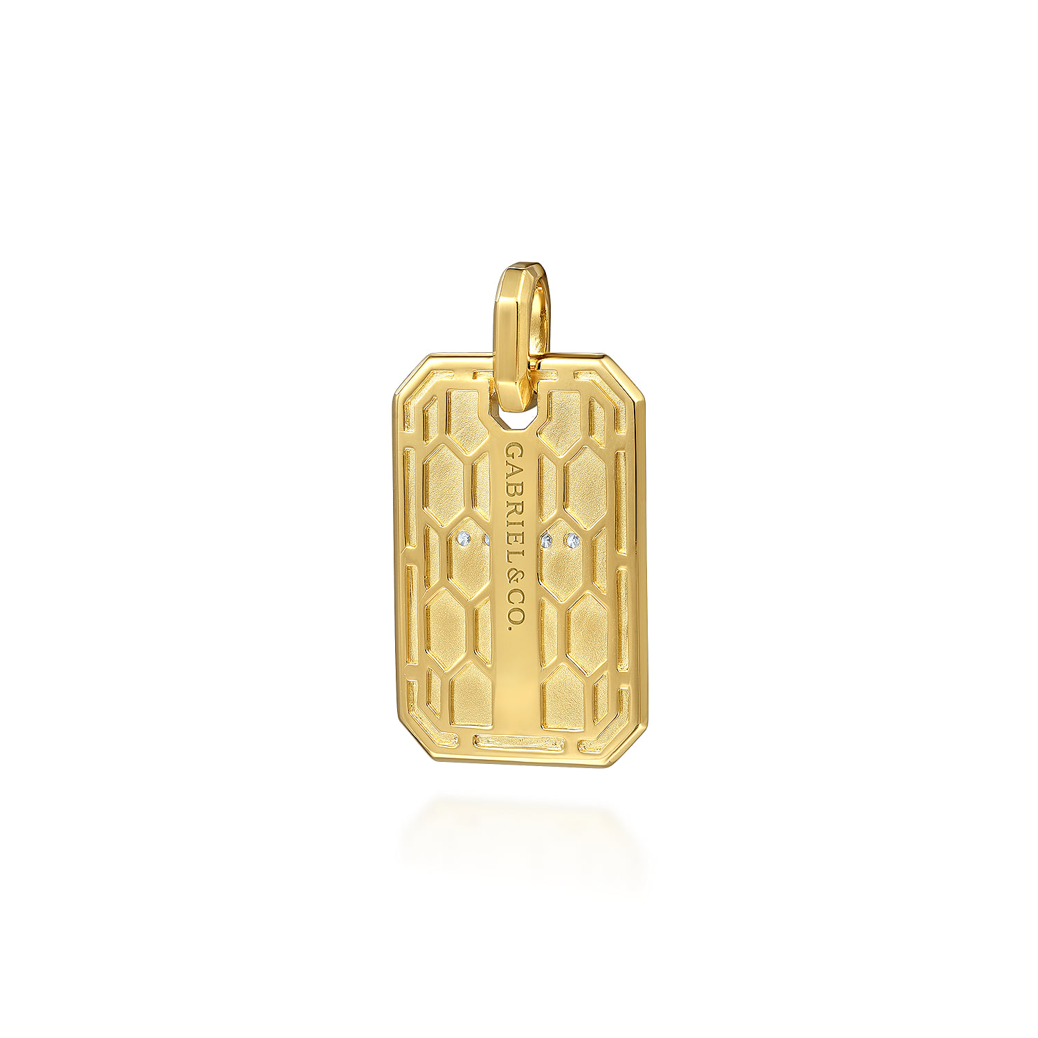 Diamond Cross Pendant in 14K Yellow Gold, photograph 2
