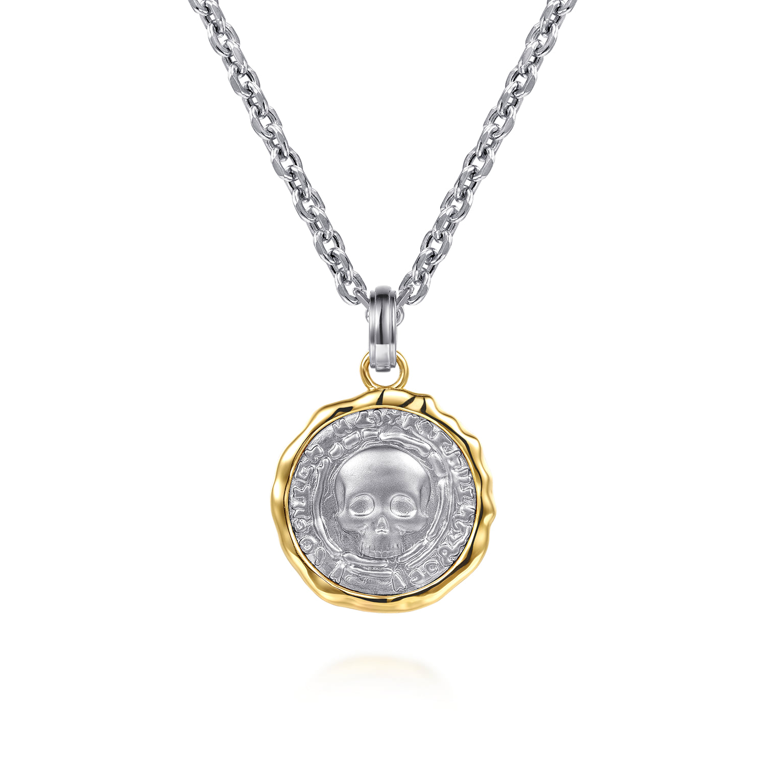 and Skull Pendant in 14K Yellow Gold, photograph 3