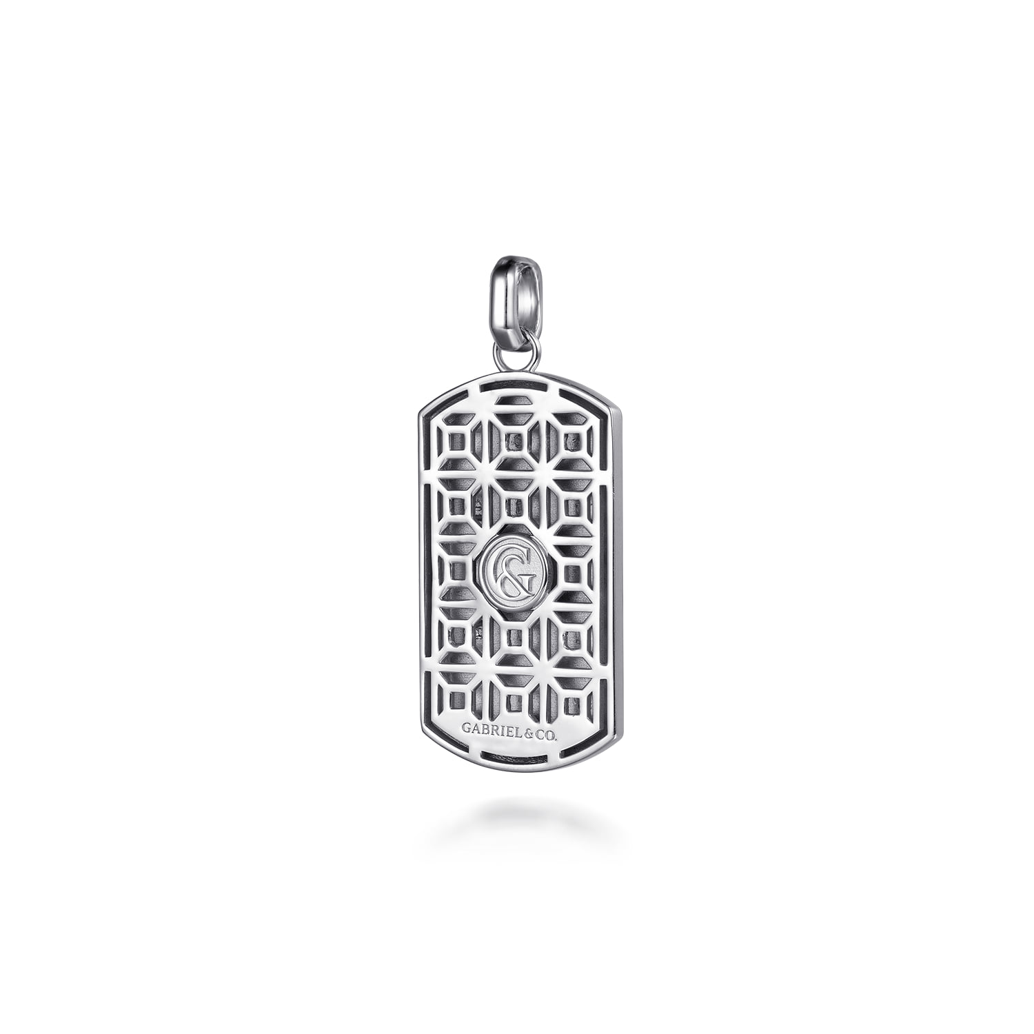 and Dog Tag Pendant with Skull in 14K Yellow Gold, photograph 2