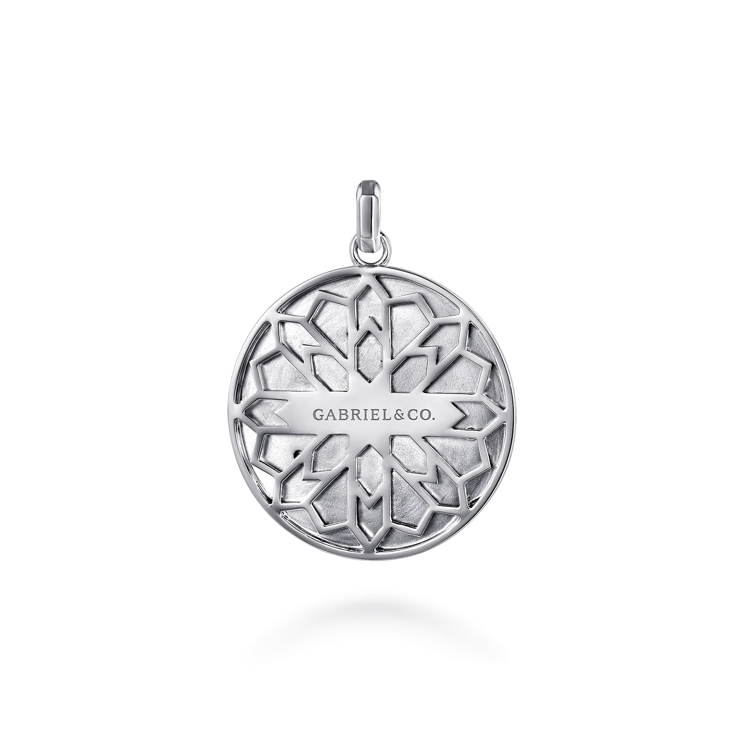 Diamond Eagle Medallion Pendant in Sterling Silver, photograph 2