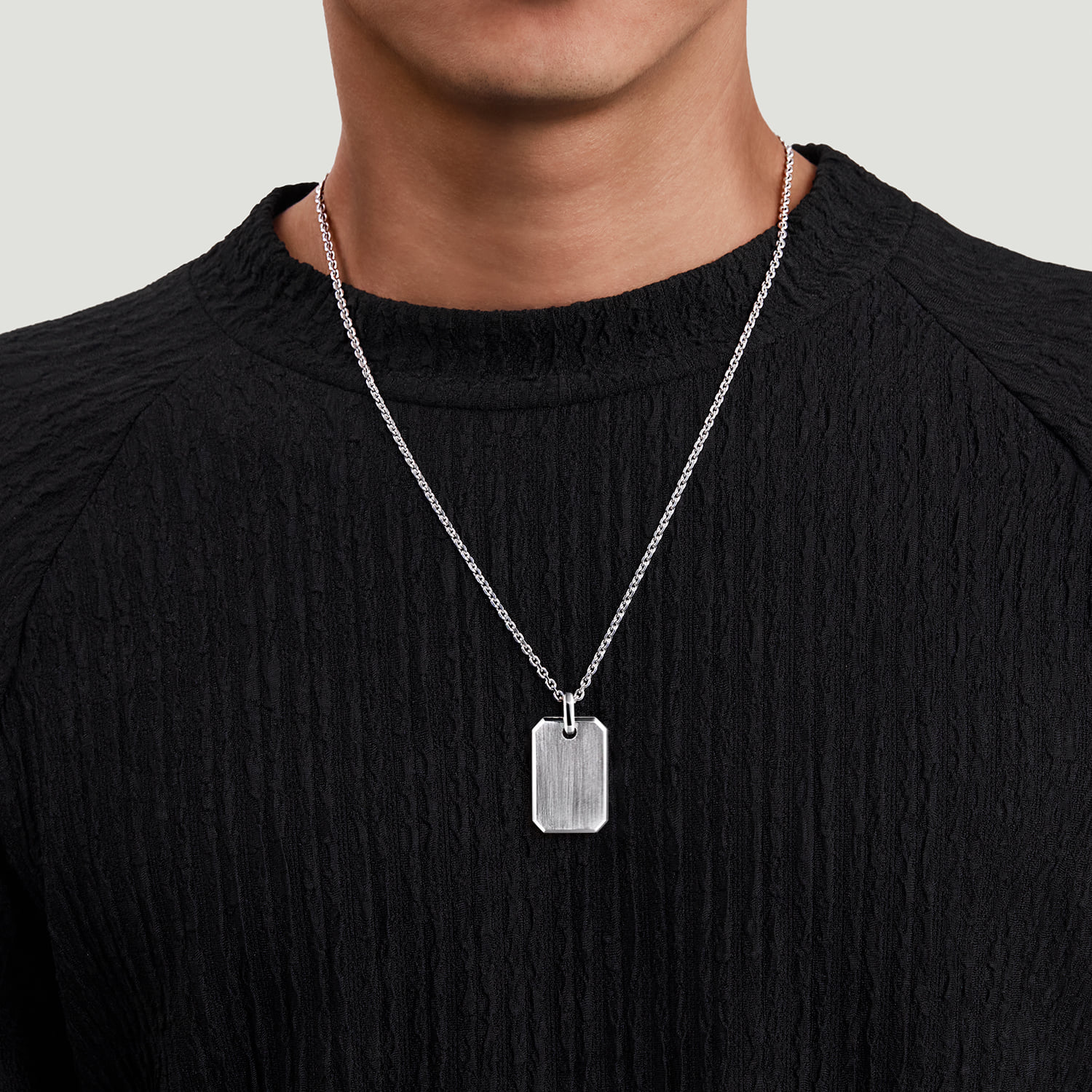 Dog Tag Pendant in Sterling Silver, photograph 4
