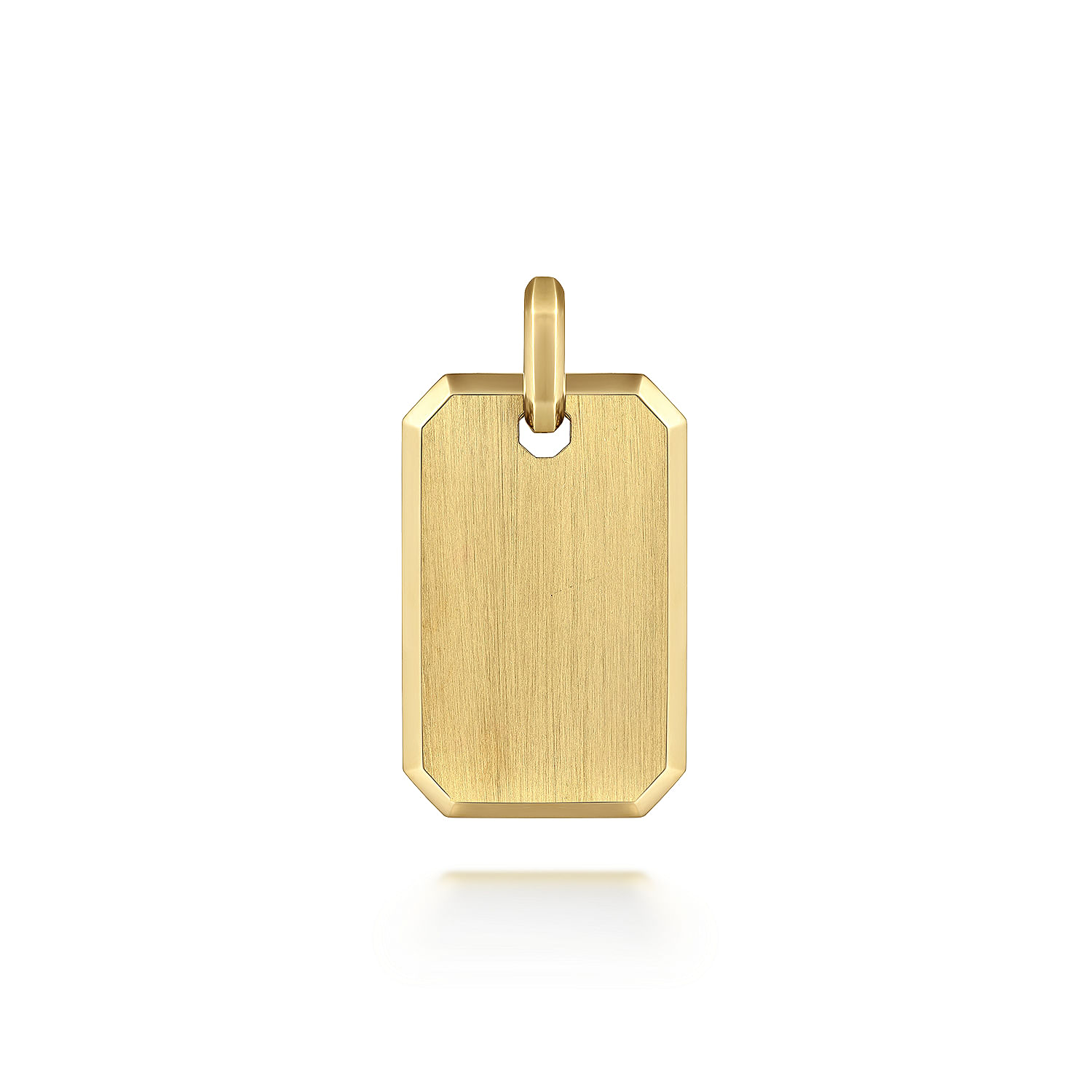 Yellow gold dog tag clearance necklace