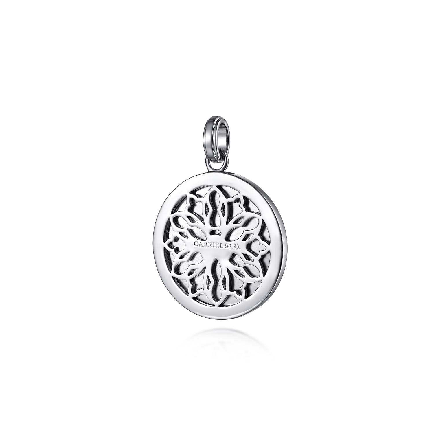 Compass Pendant Black Spinel in Sterling Silver, photograph 2