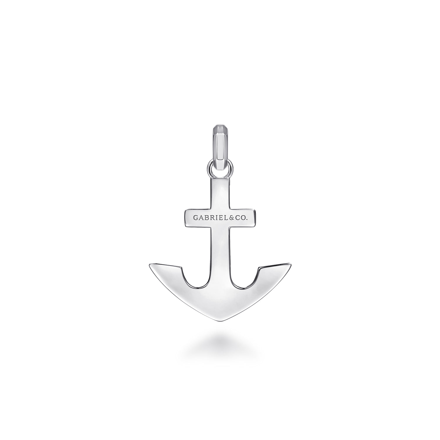 and Diamond Anchor Pendant in Sterling Silver, photograph 2