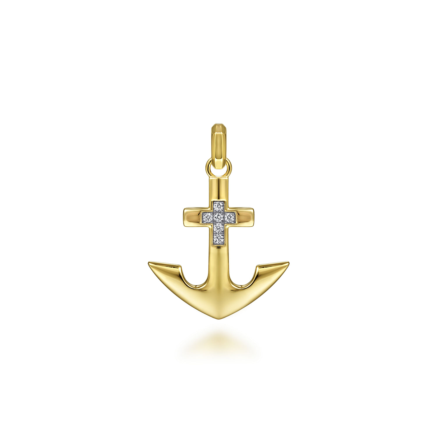 14K Yellow Gold Anchor Pendant with Diamonds @ $1075. Shop Pendants |  Gabriel & Co.