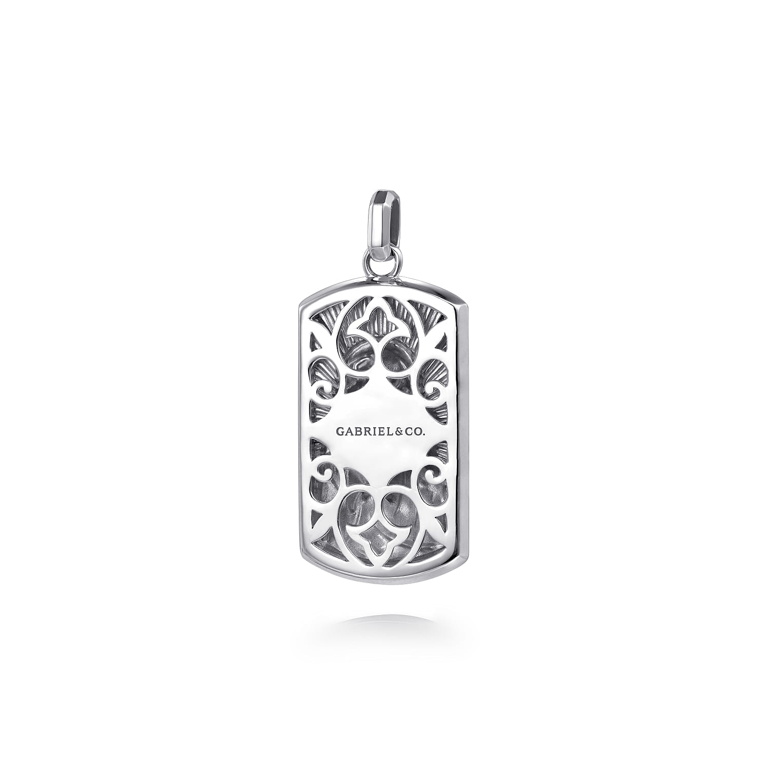 Virgin Mary Jesus Men's Pendant in Sterling Silver, photograph 2
