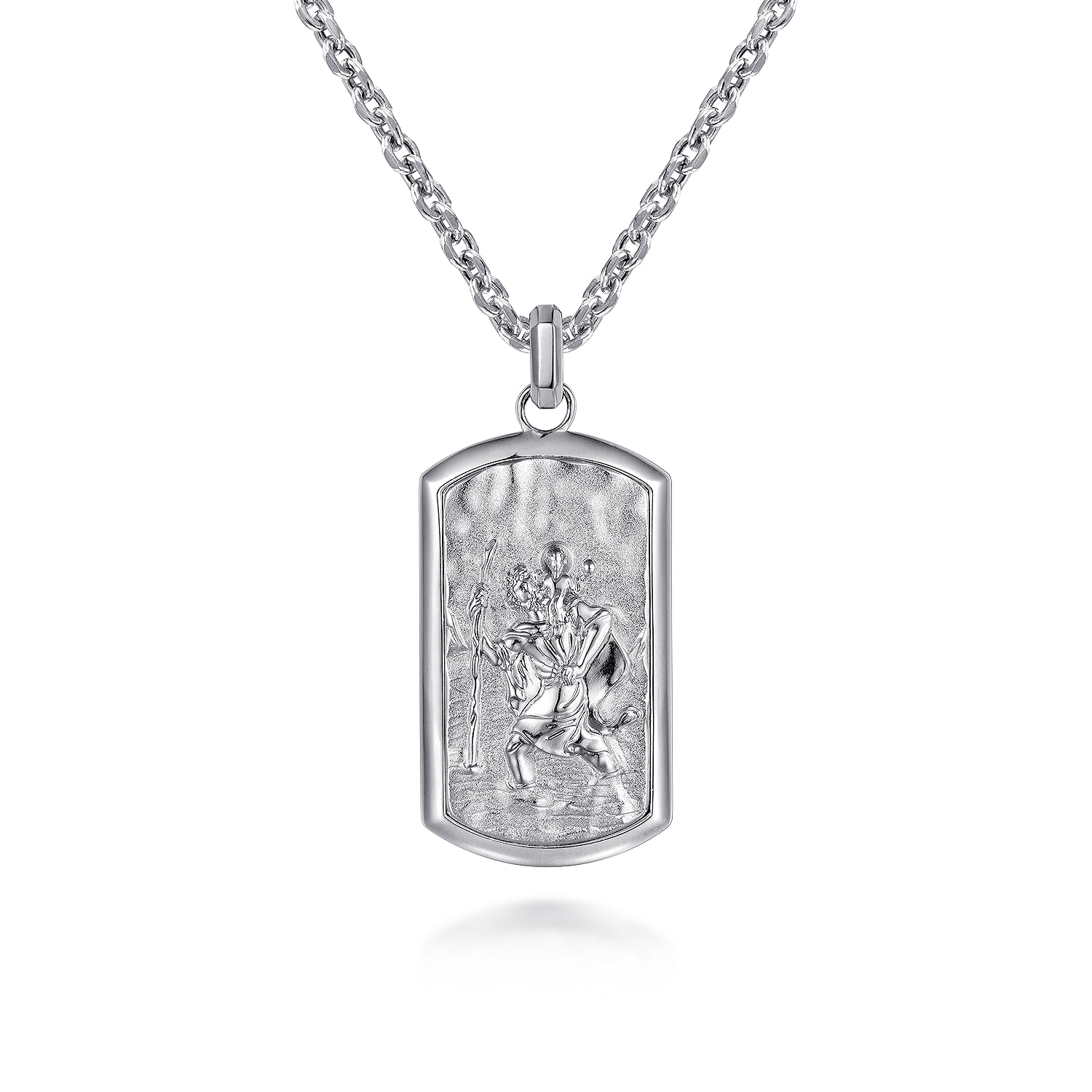 Saint Christopher Dog Tag Pendant in Sterling Silver, photograph 3