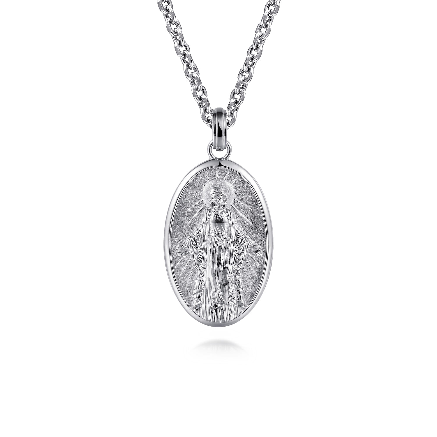 Virgin Mary Pendant in Sterling Silver, photograph 3