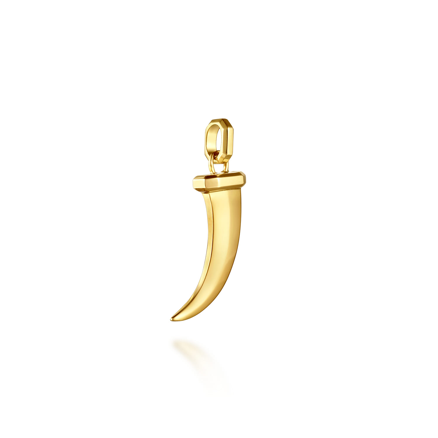 Horn Pendant in 14K Yellow Gold, photograph 2