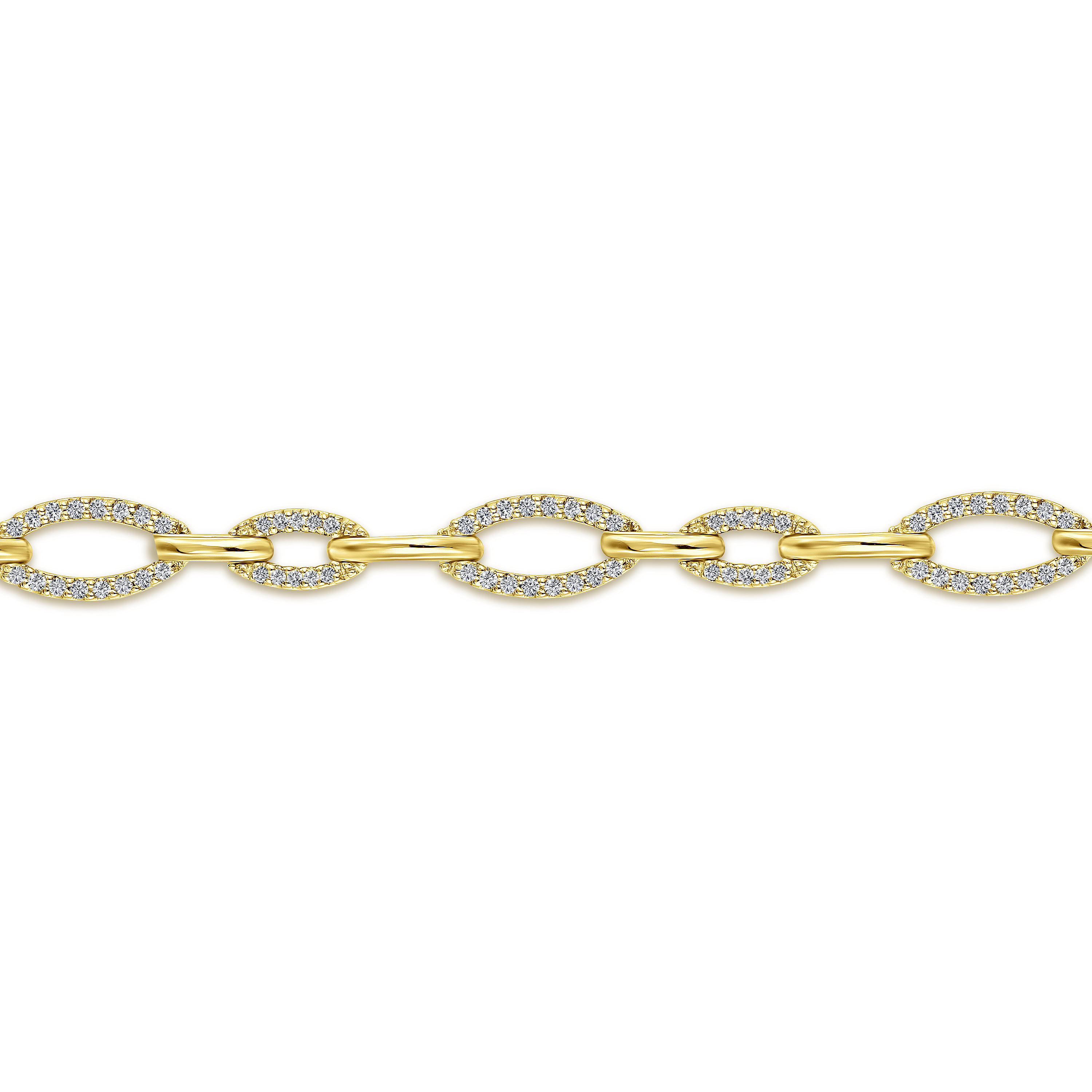Graduating Diamond Link Tennis Bracelet in 14K Yellow Gold, photograph 2