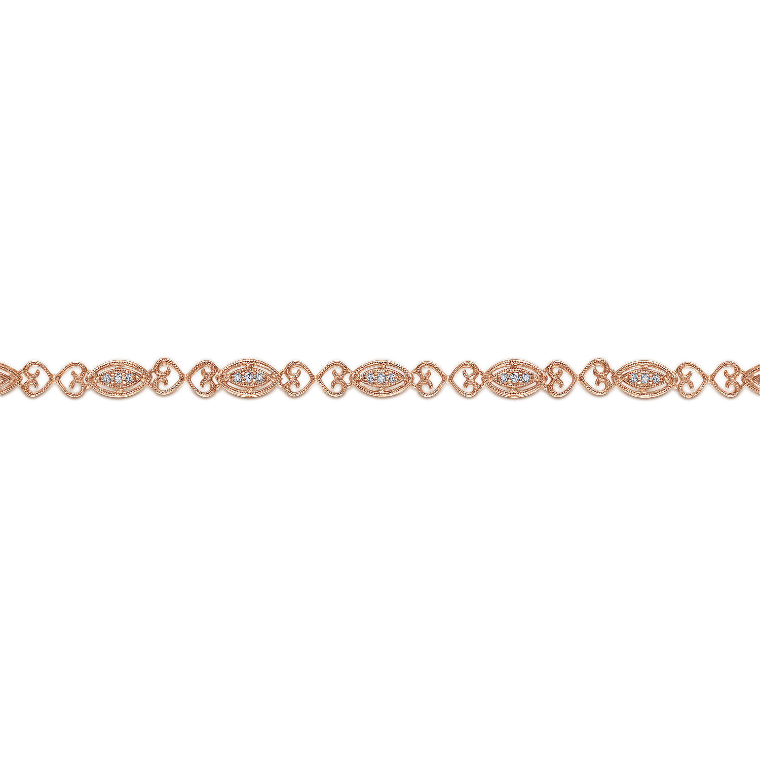 Diamond Tennis Bracelet in 14K Rose Gold, photograph 2