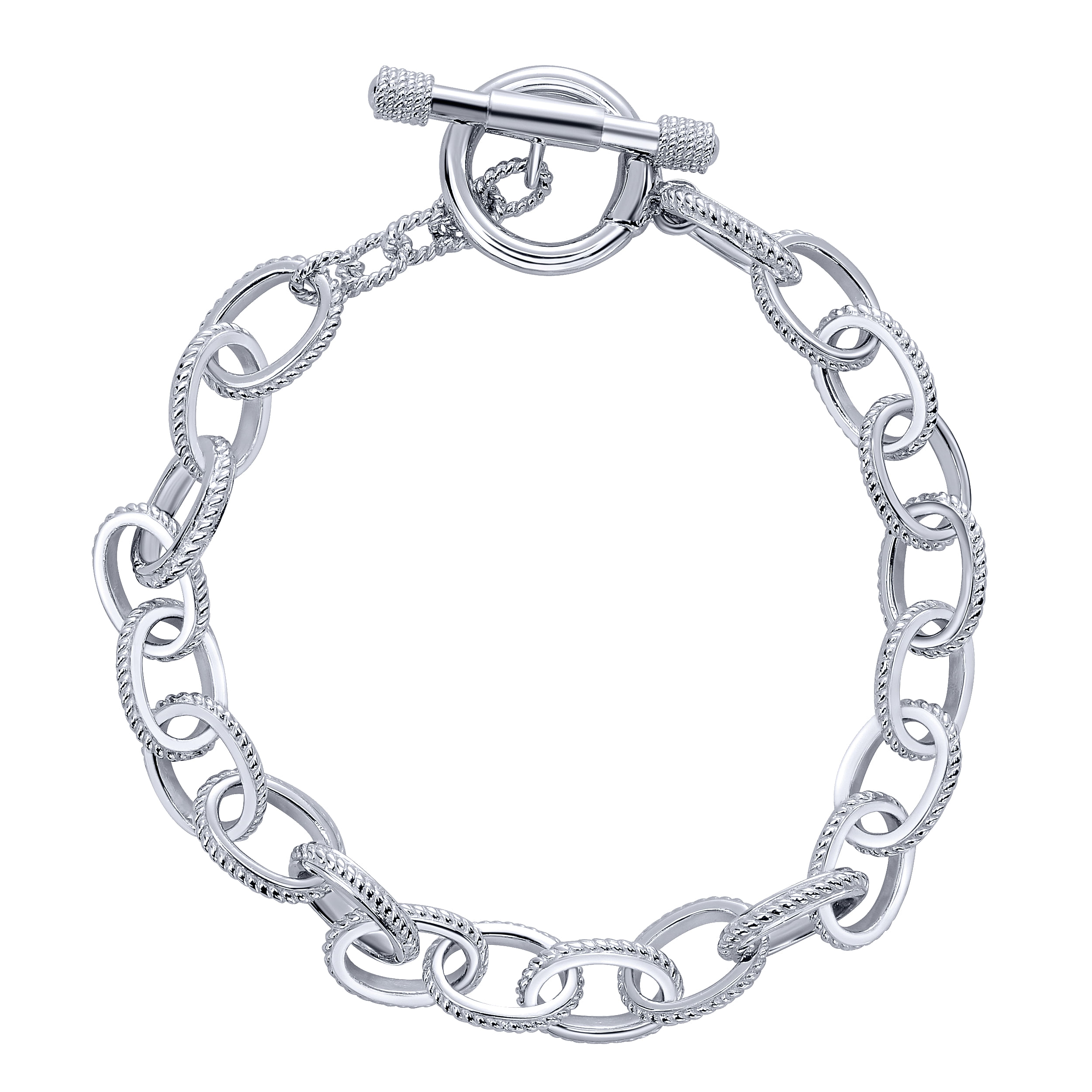 Sterling Silver Textured Link Toggle Bracelet @ $310. Shop Bracelets |  Gabriel & Co.