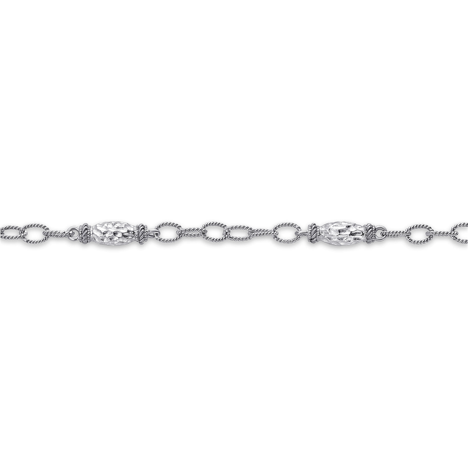 Filigree Station Chain Bracelet in Sterling Silver, photograph 2