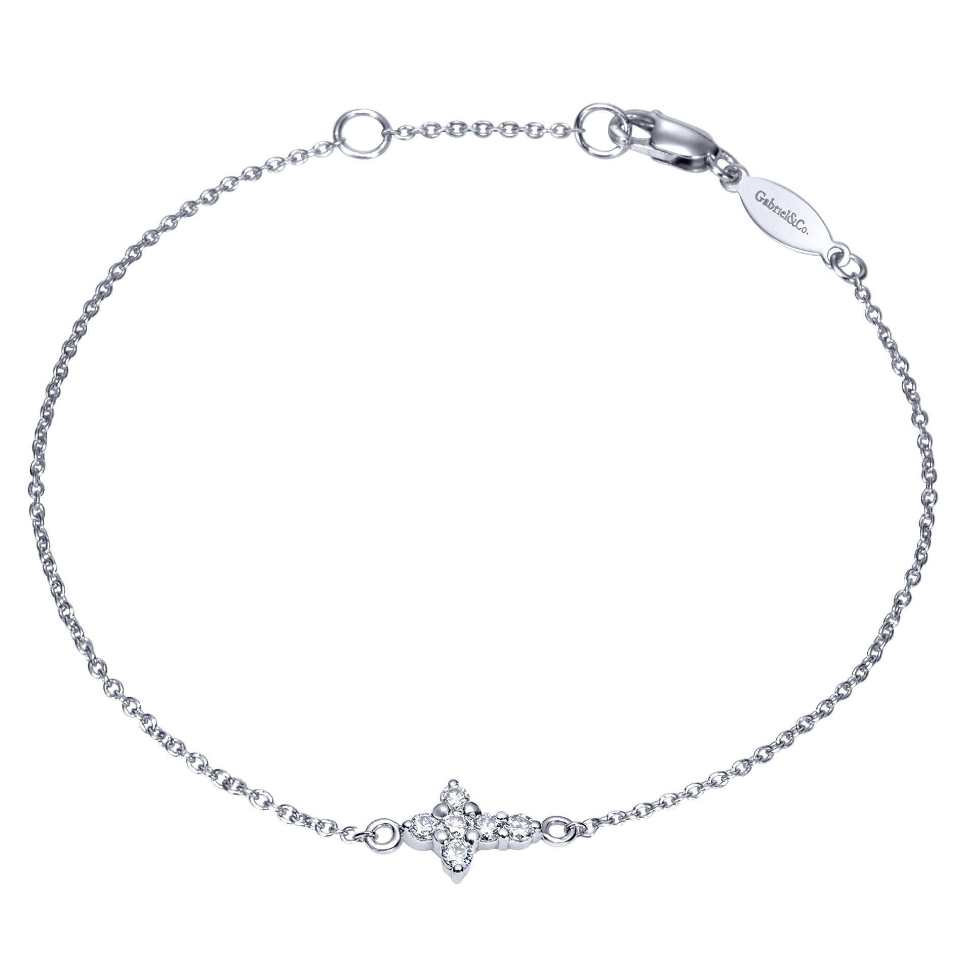 Chain Bracelet with Diamond Cross