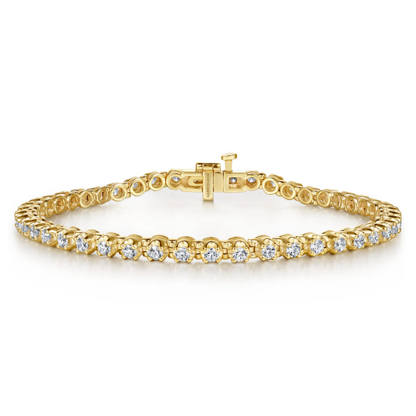 14K Yellow Gold Diamond Tennis Bracelet