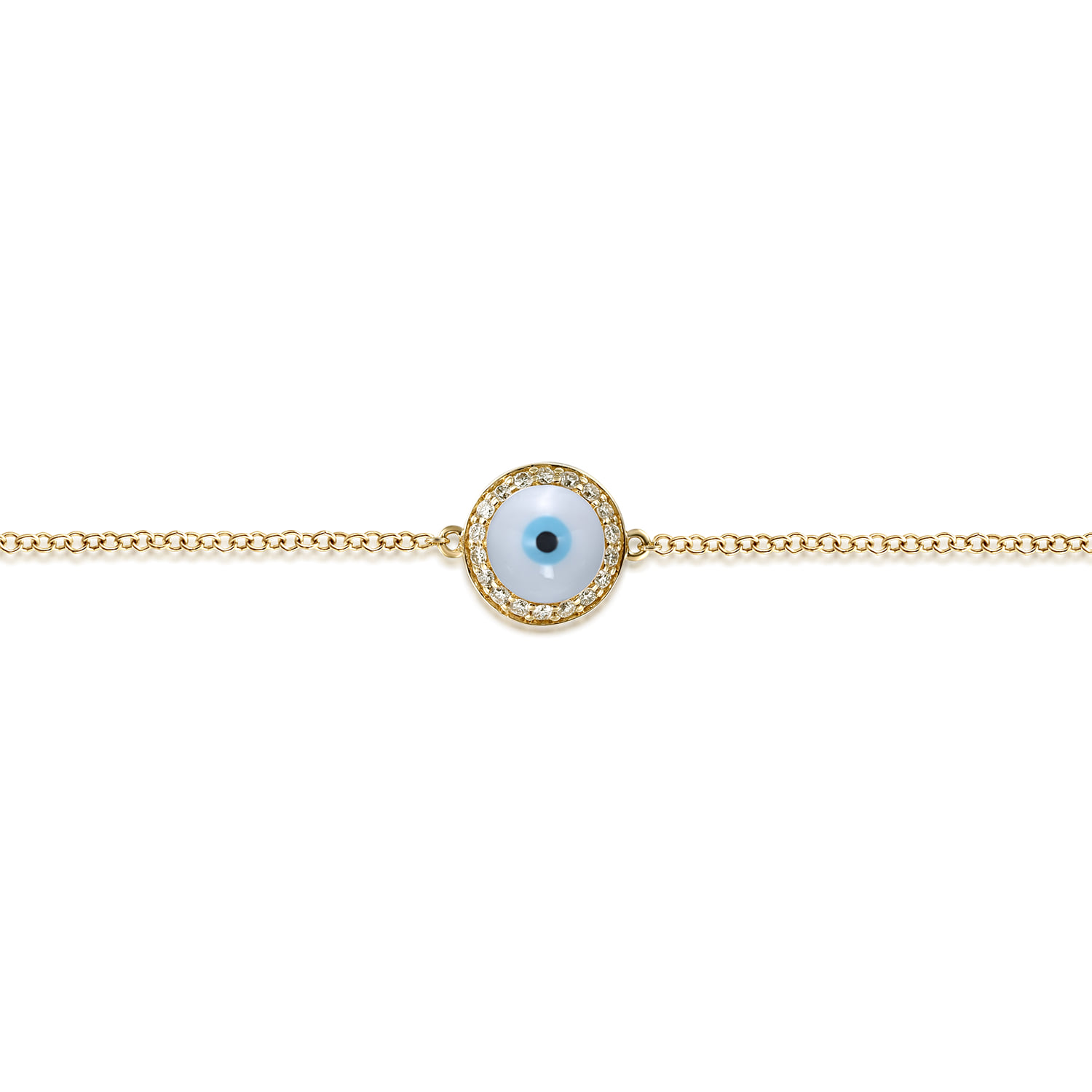 Evil Eye Bracelet in 14K Yellow Gold, photograph 2