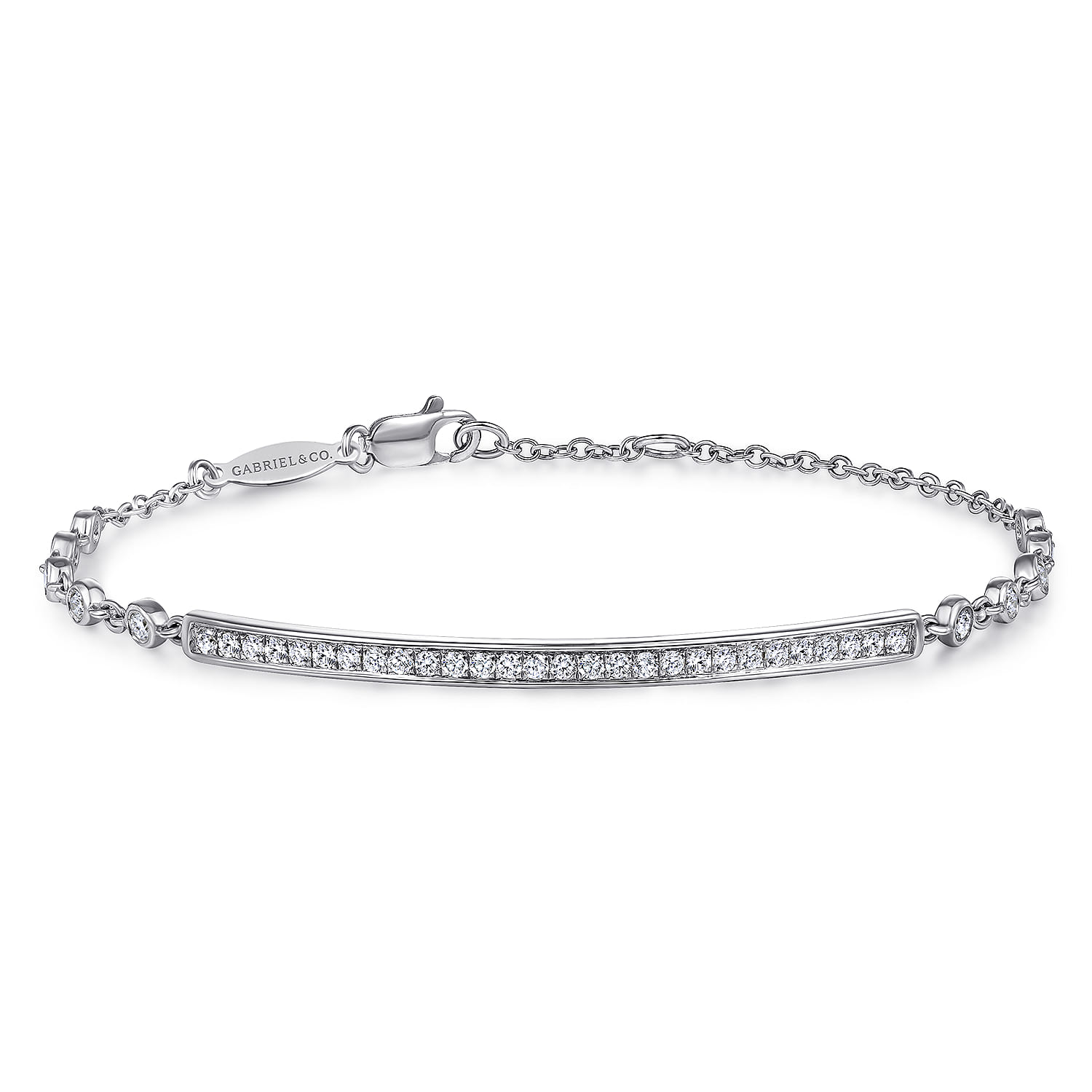 Pave Diamond Bar Tennis Bracelet