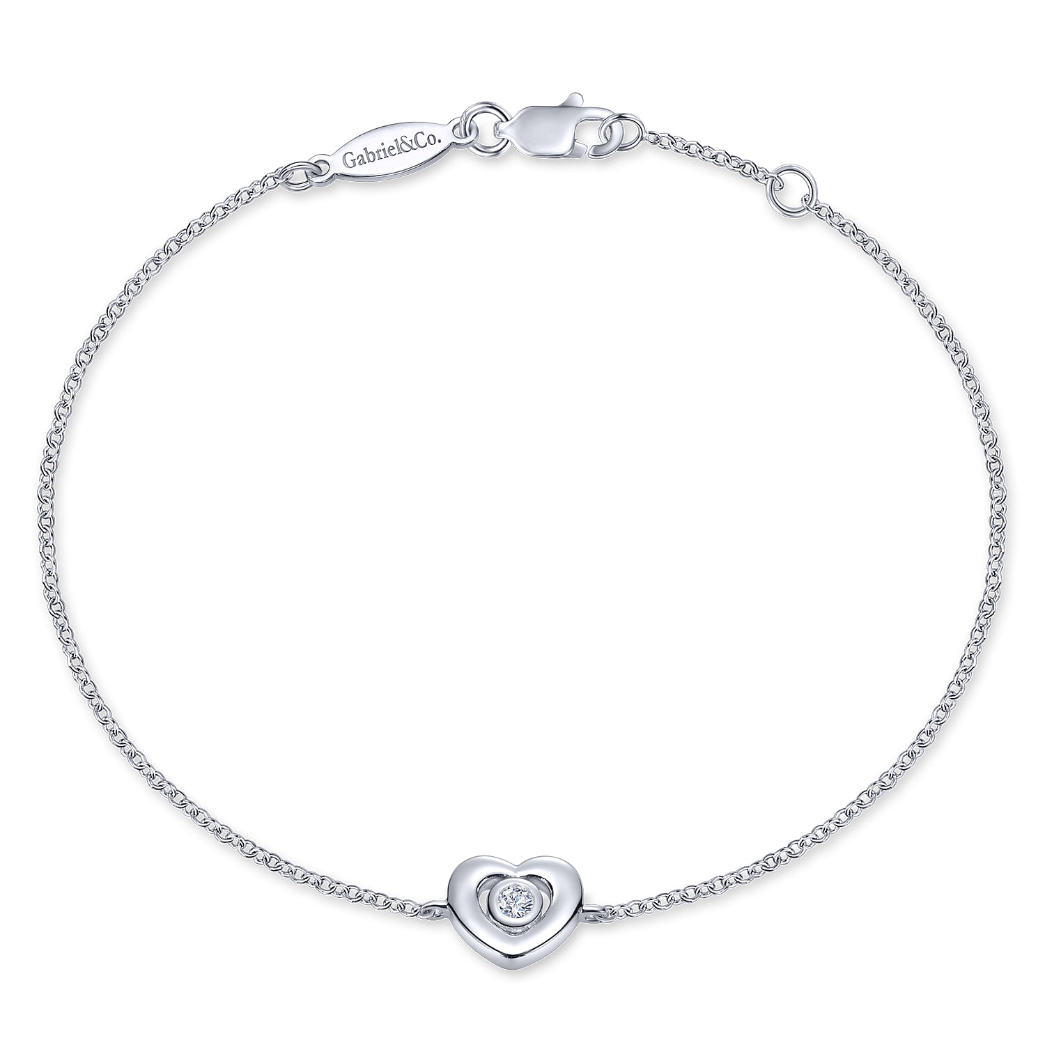 ◎D moment ◎ Zoe heart silver bracelet (925 silver) 925 Sterling Silver White Sapphire Heart Chain Bracelet