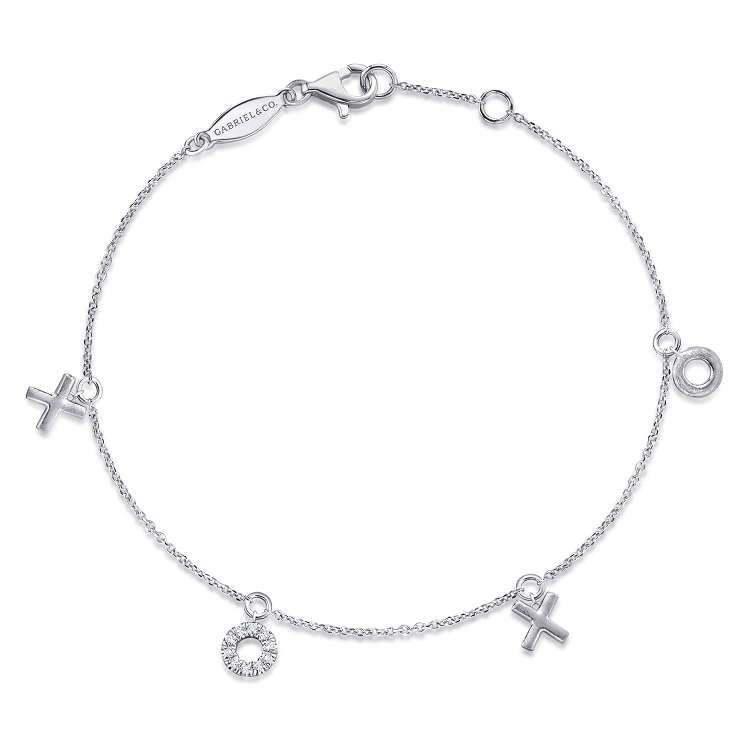 Diamond XOXO Bracelet in 14K White Gold
