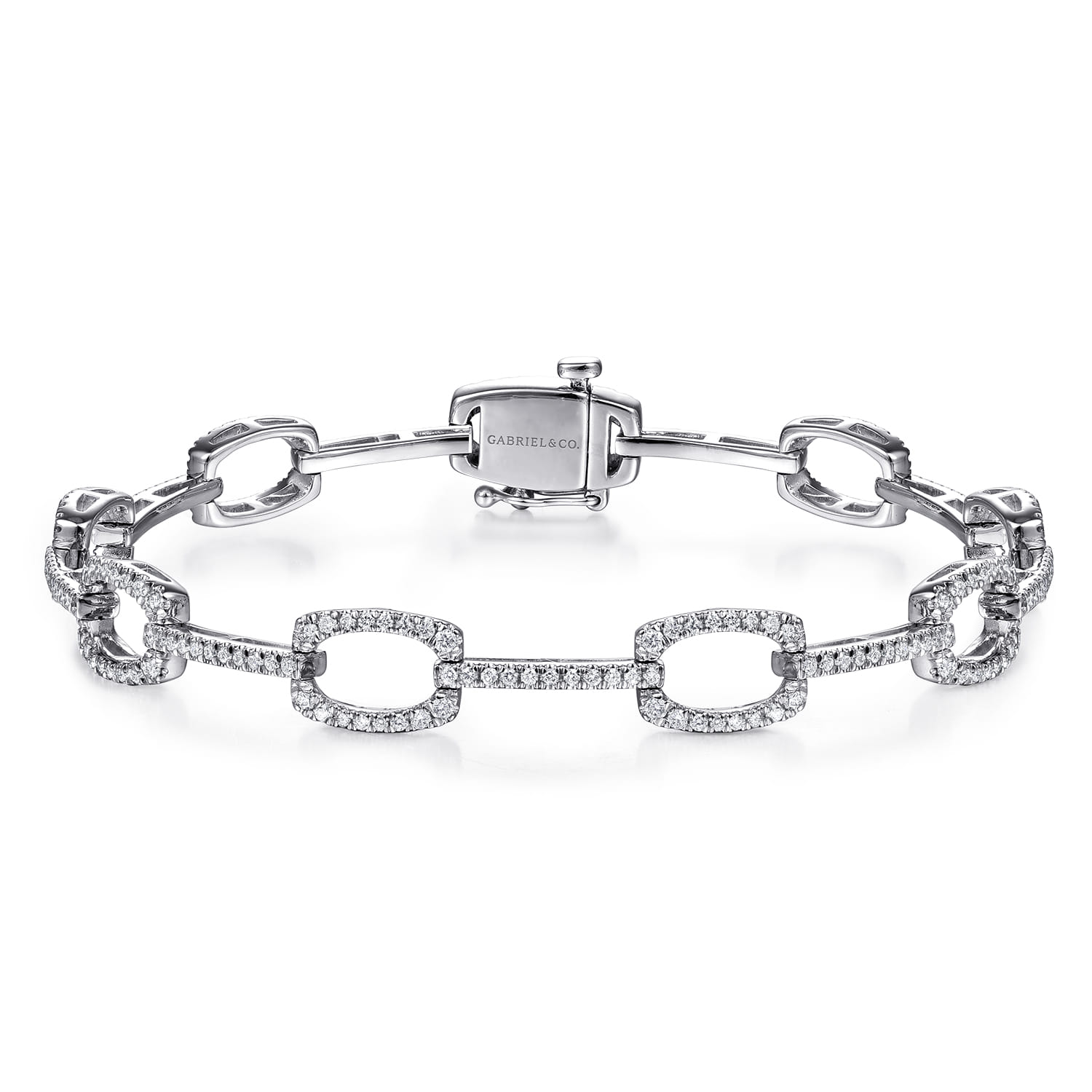 Geometric Link Diamond Tennis Bracelet