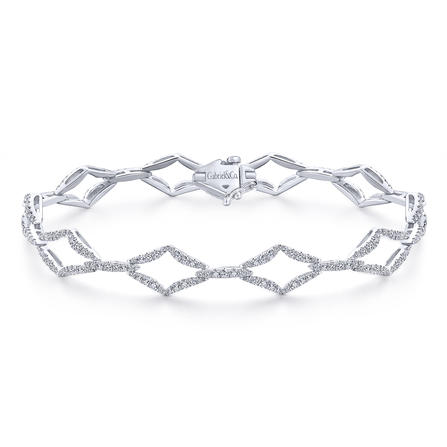 Geometric Link Diamond Tennis Bracelet