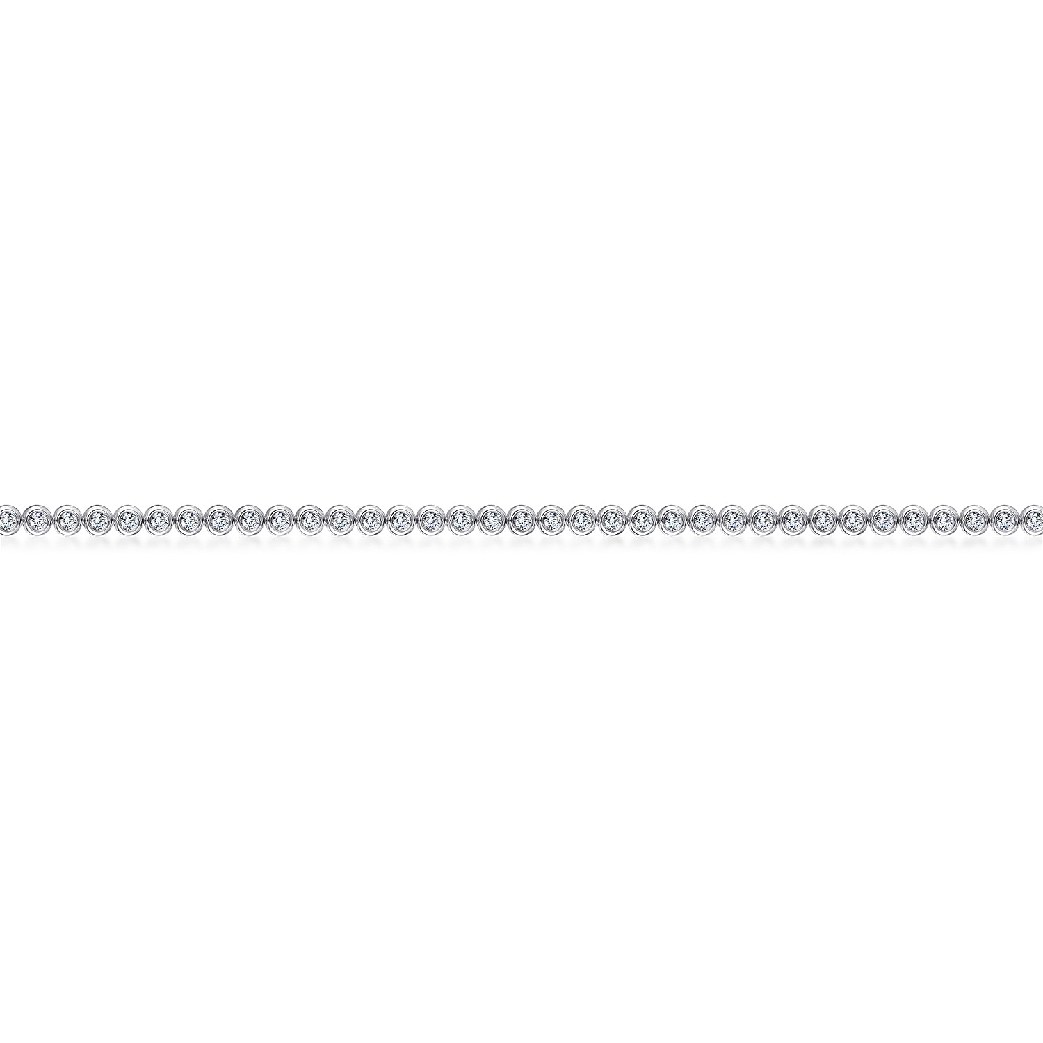 Bezel Set Diamond Tennis Bracelet in 14K White Gold, photograph 2