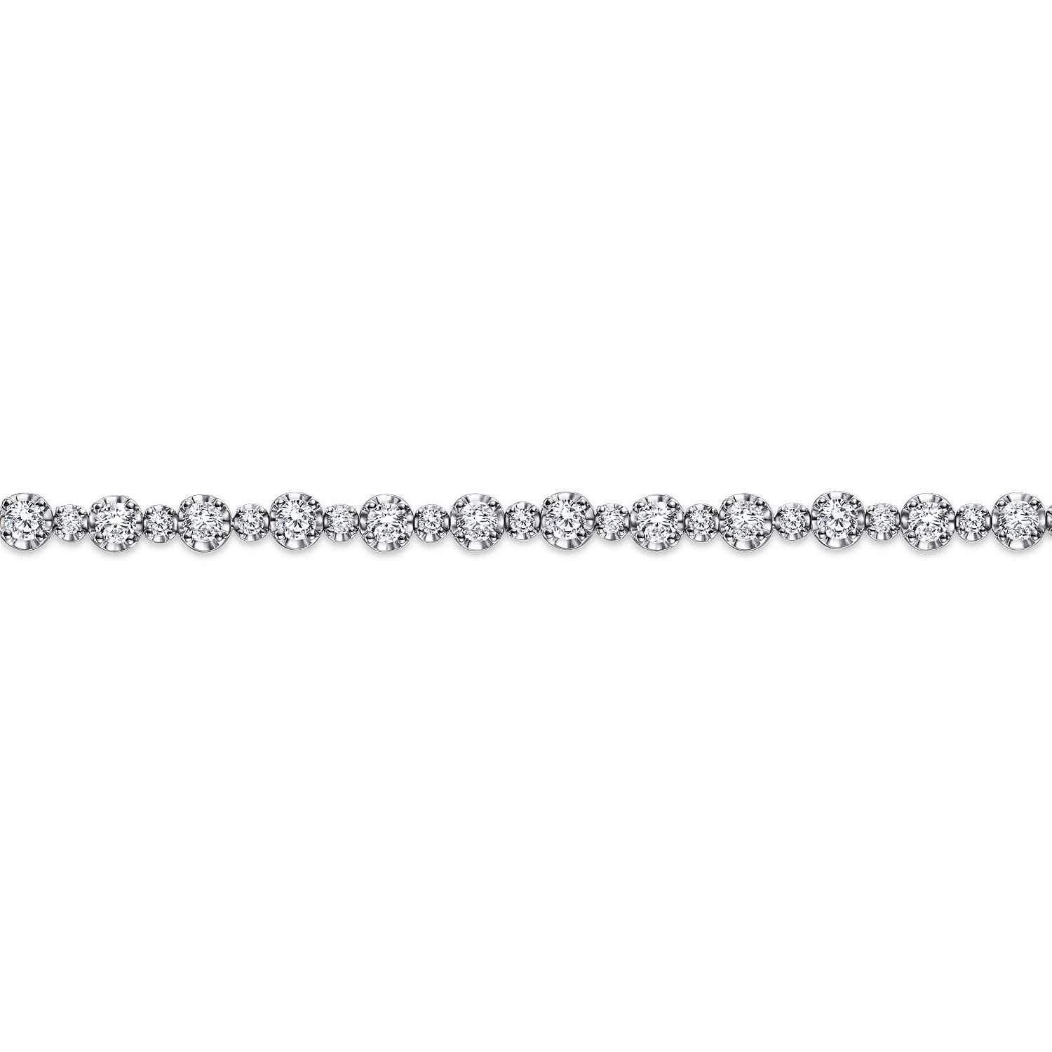 Buttercup Set Diamond Tennis Bracelet in 14K White Gold, photograph 2