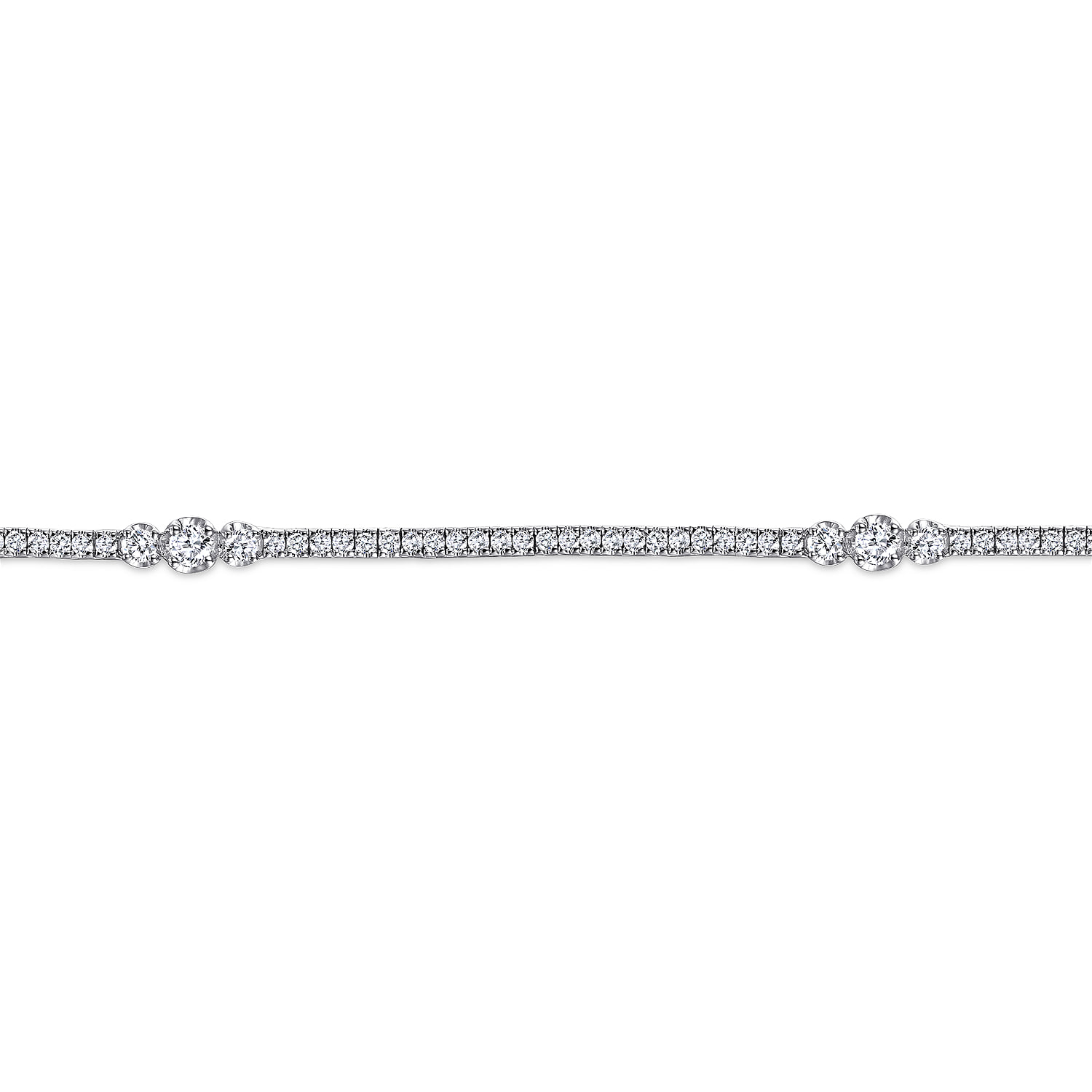 Diamond Tennis Bracelet in 14K White Gold, photograph 2