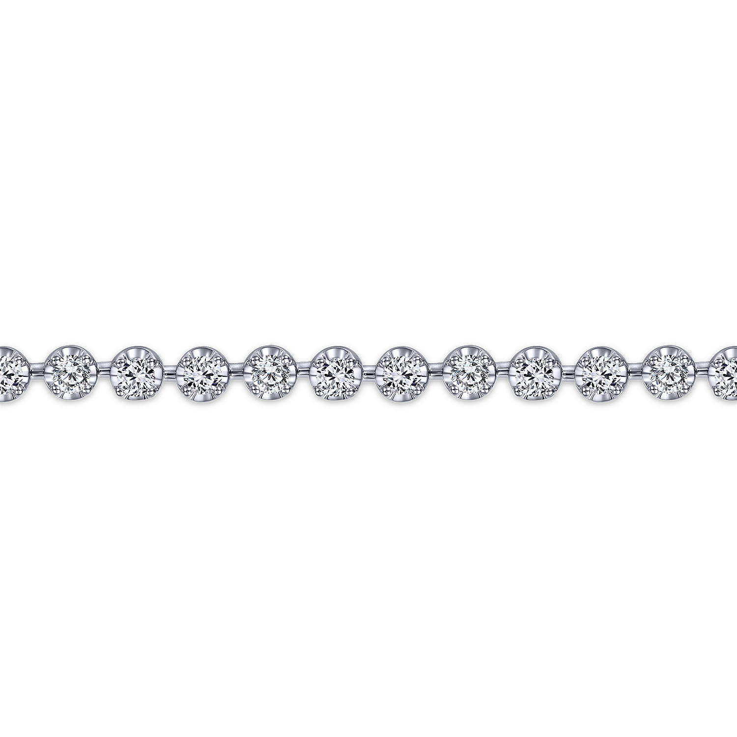 Buttercup Set Diamond Tennis Bracelet in 14K White Gold, photograph 2