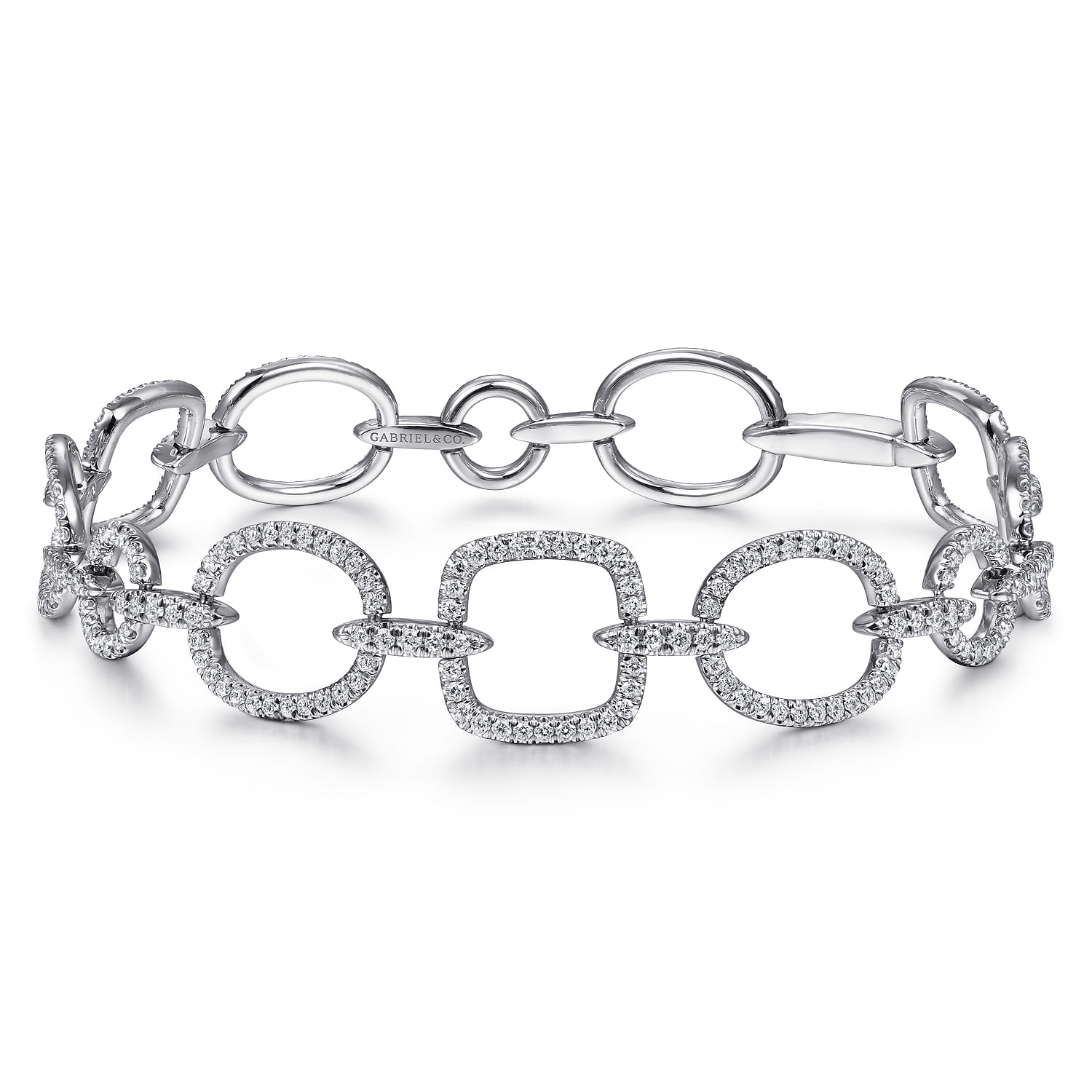 Geometric Diamond Links Tennis Bracelet