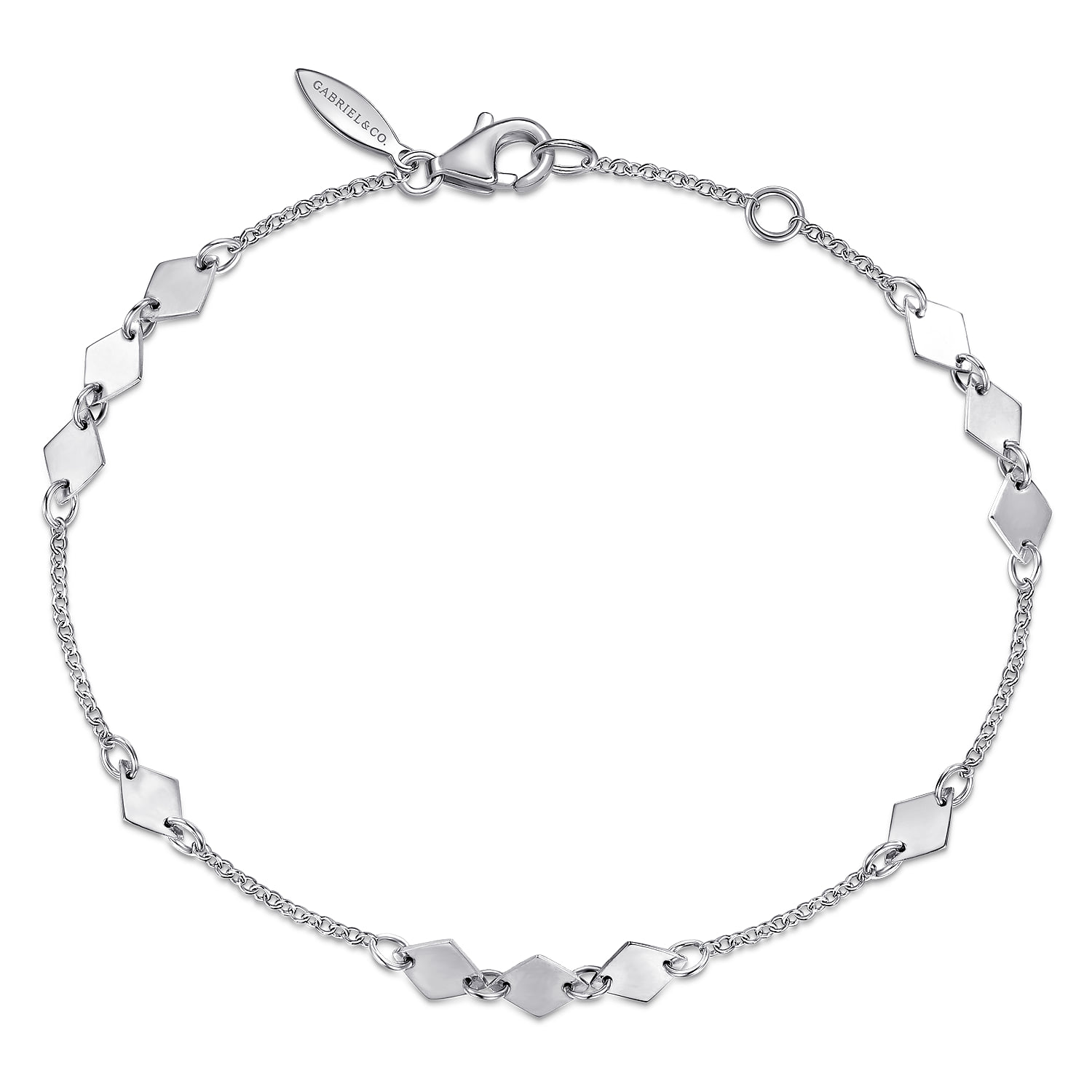 Chain Bracelet with Flat Rhombus Stations