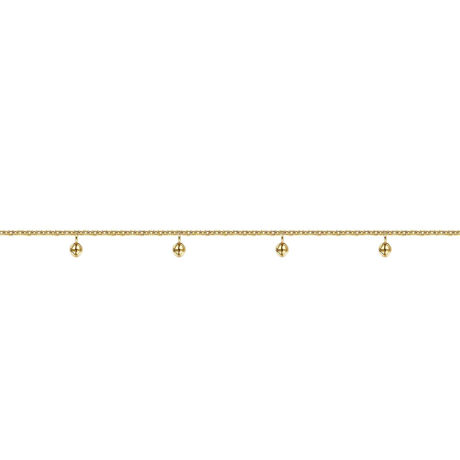 Chain Bracelet with Metal Bead Drops in 14K Yellow Gold, photograph 2