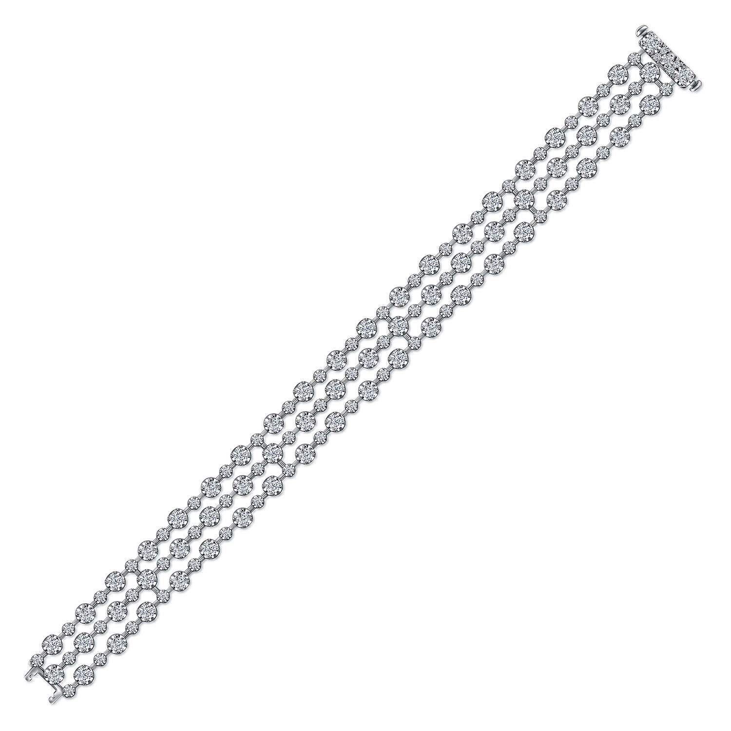 Diamond Tennis Bracelet in 18K White Gold, photograph 3